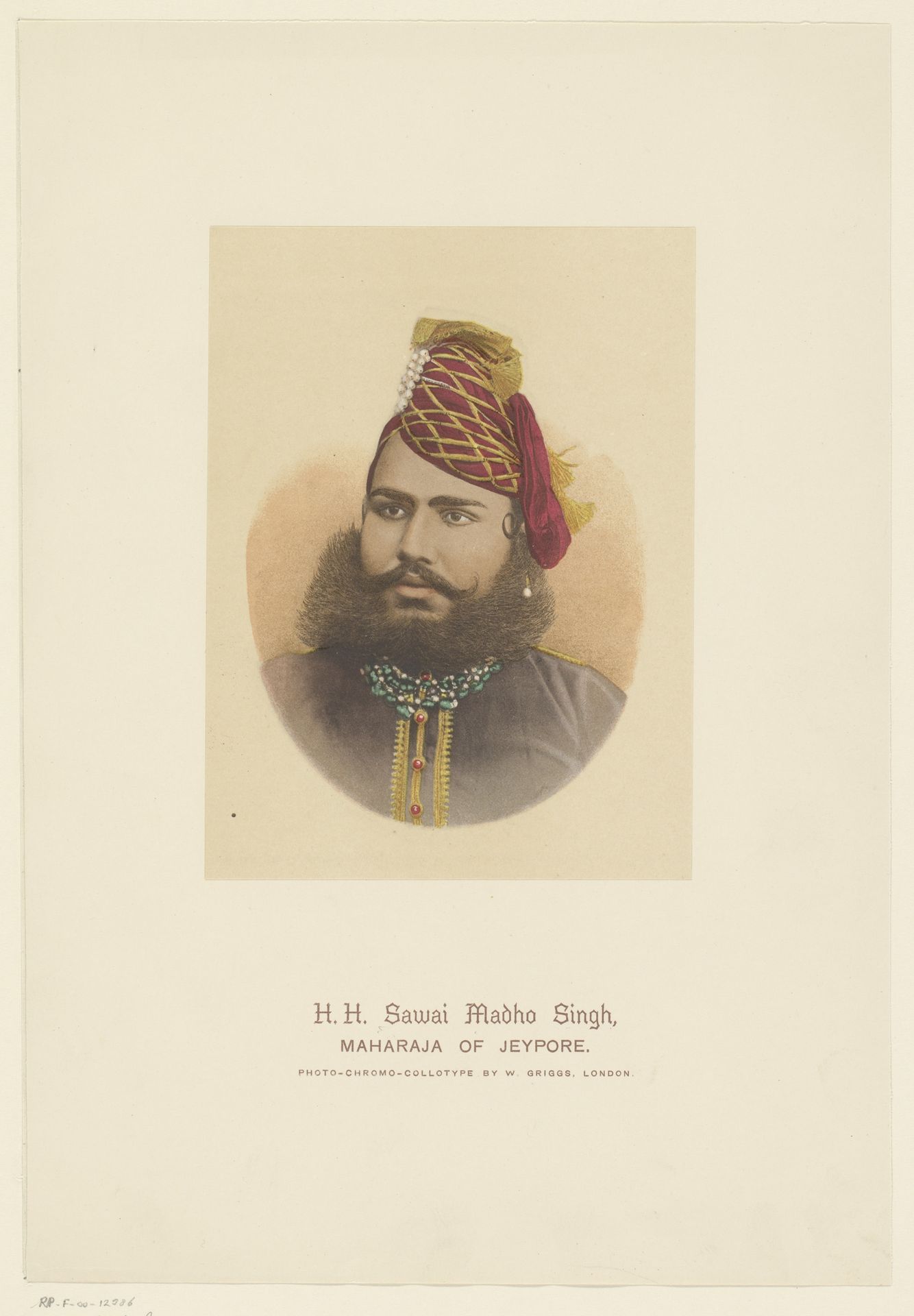 Portret van maharadja Madho Singh II by William H. Griggs