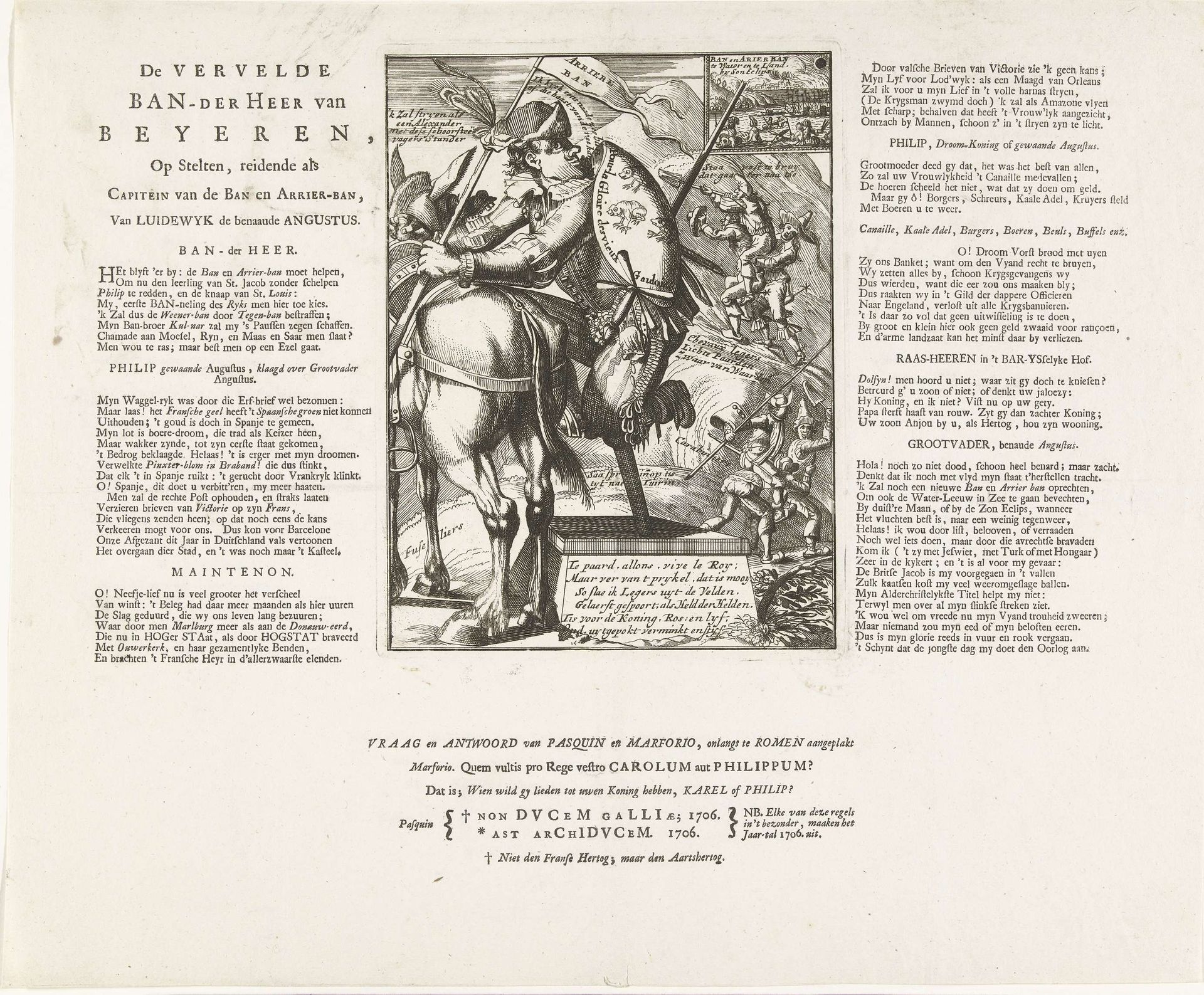 Spotprent op de keurvorst van Beieren, 1706 by Anonymous