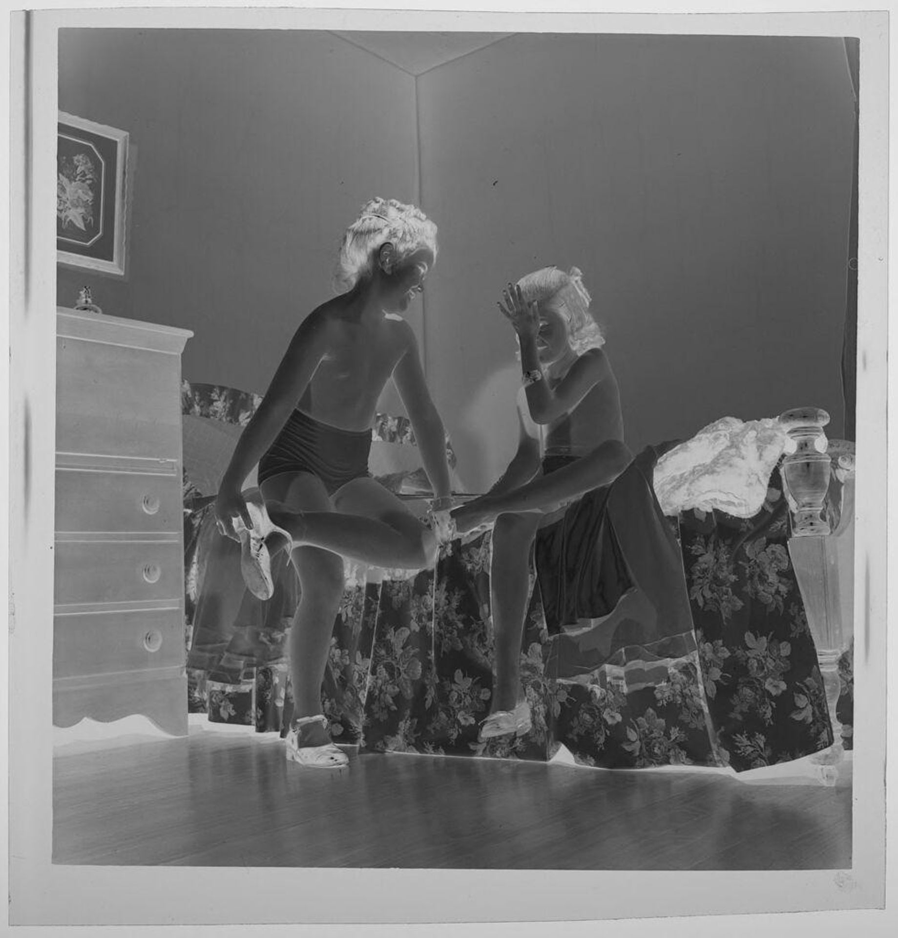 Untitled (two girls playing dress-up) by Jack Gould