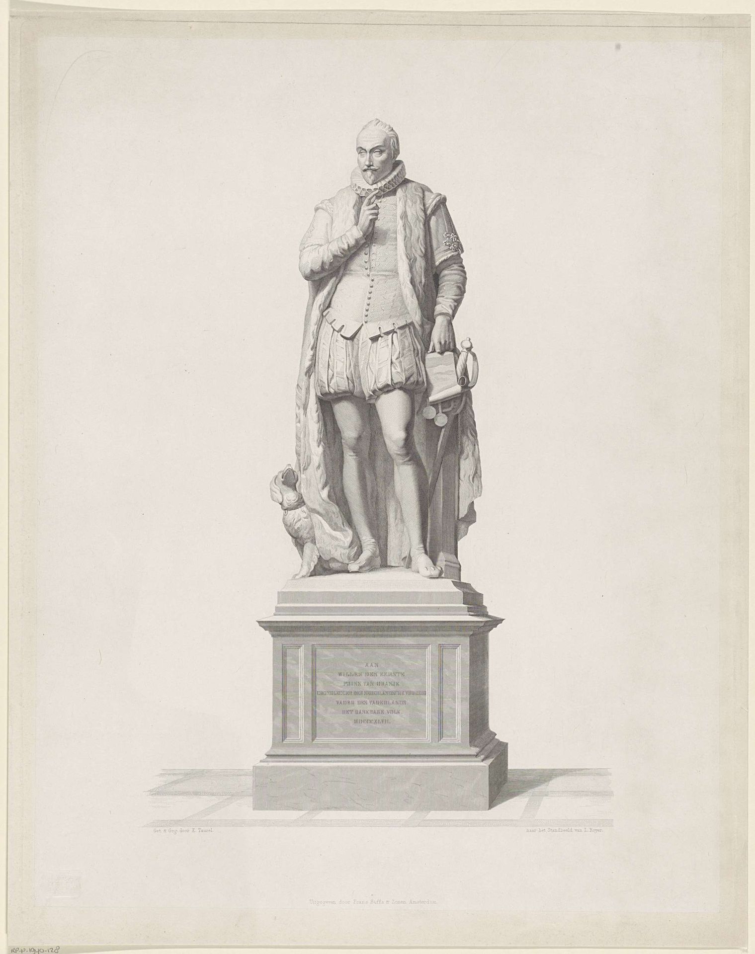 Standbeeld van Willem I, prins van Oranje, op het Plein te Den Haag by Edouard Taurel