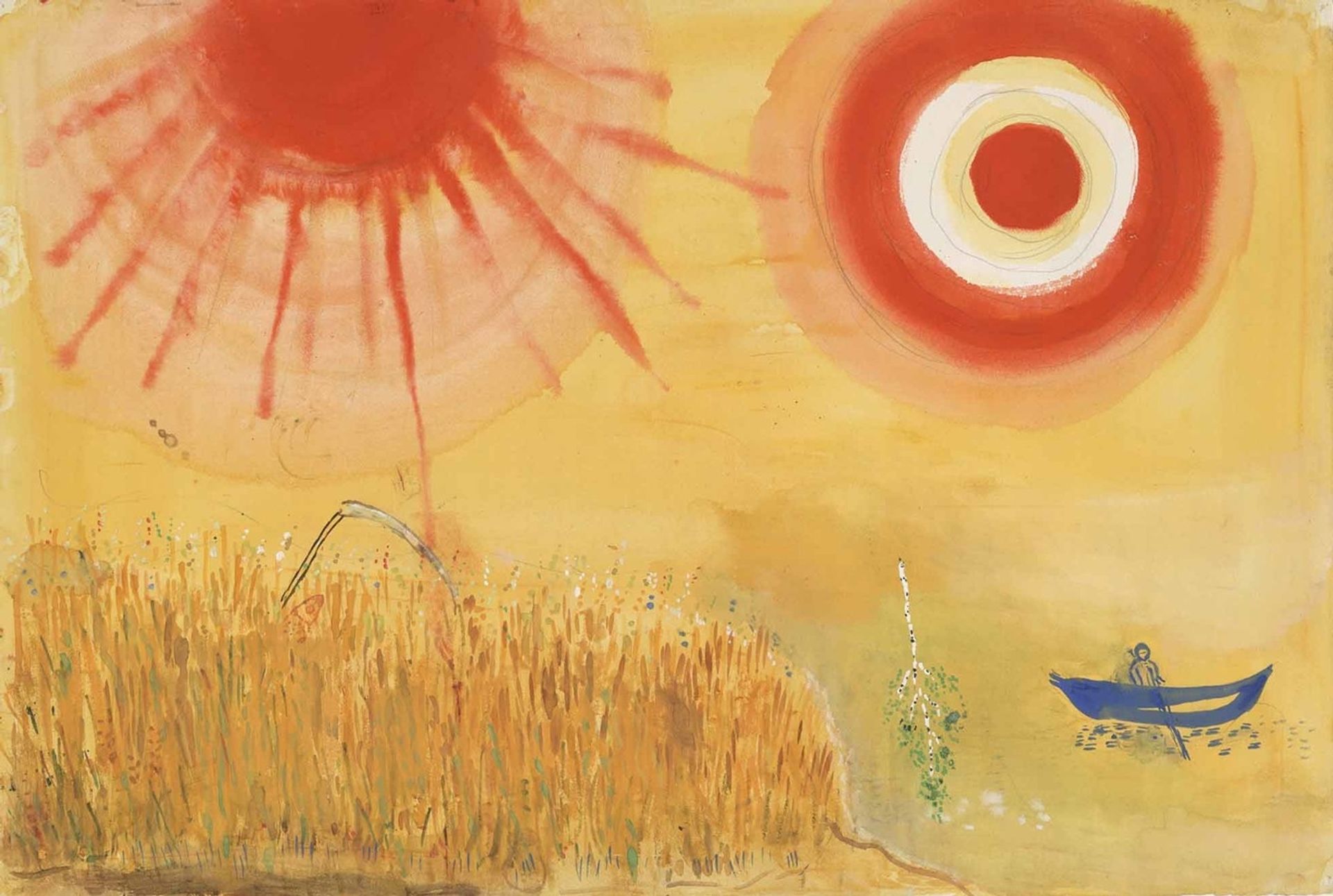 A Wheatfield on a Summer’s Afternoon. Study for backdrop for Scene III of the ballet Aleko by Marc Chagall