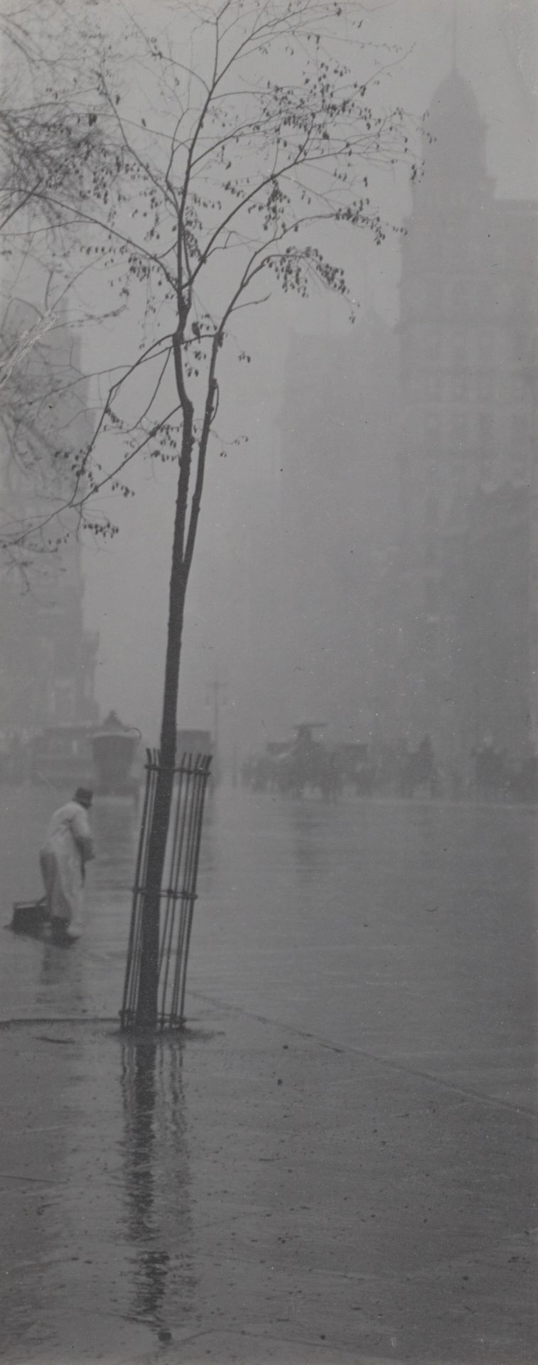 Street Sweeper and Little Tree by Alfred Stieglitz