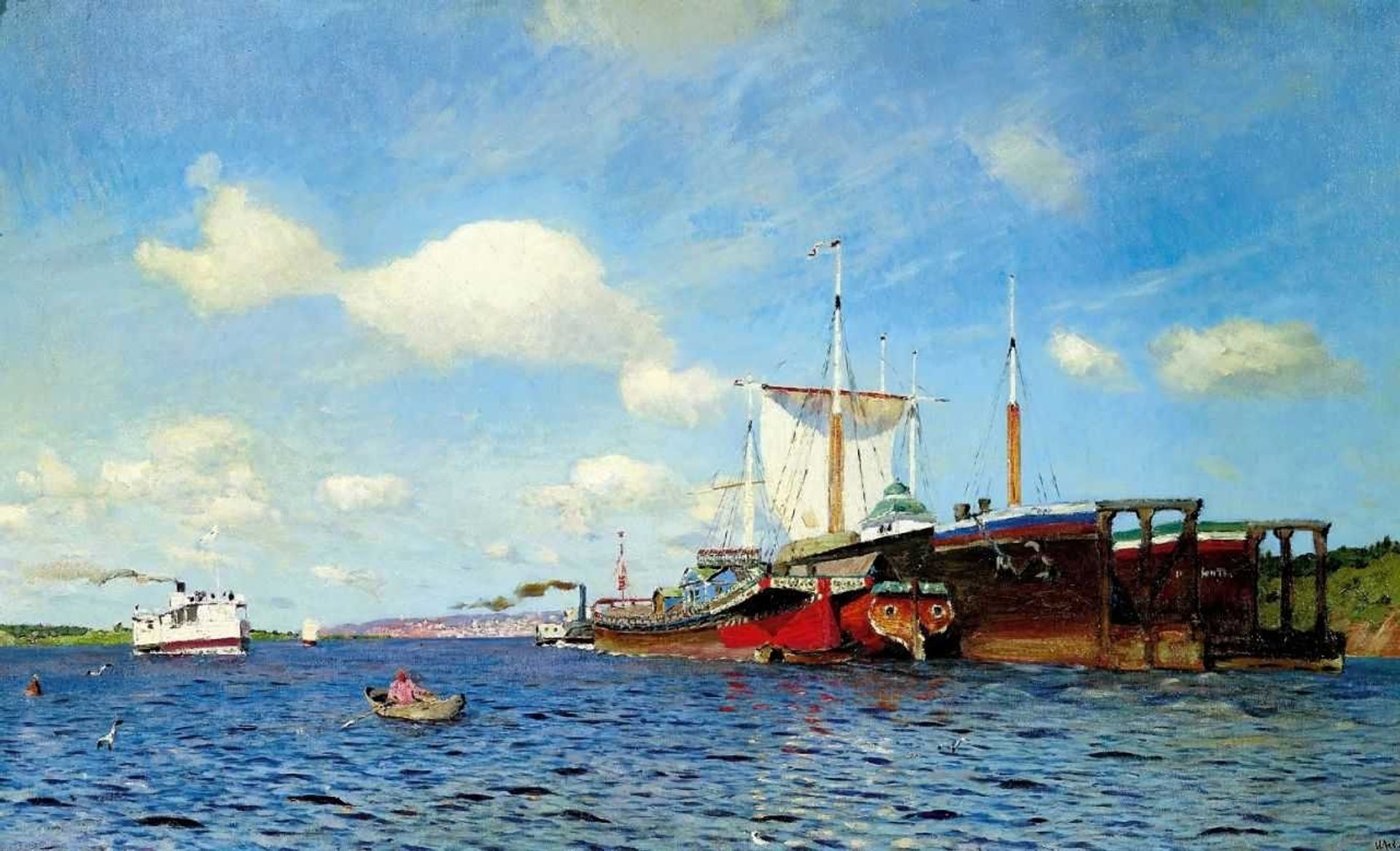 Brisk wind, Volga by Isaac Levitan