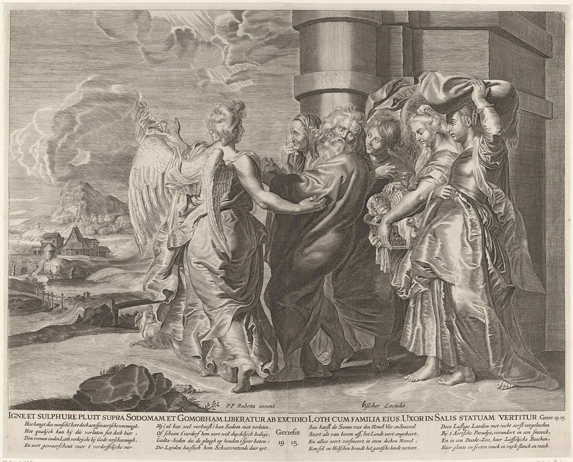 Lot verlaat Sodom by Anonymous