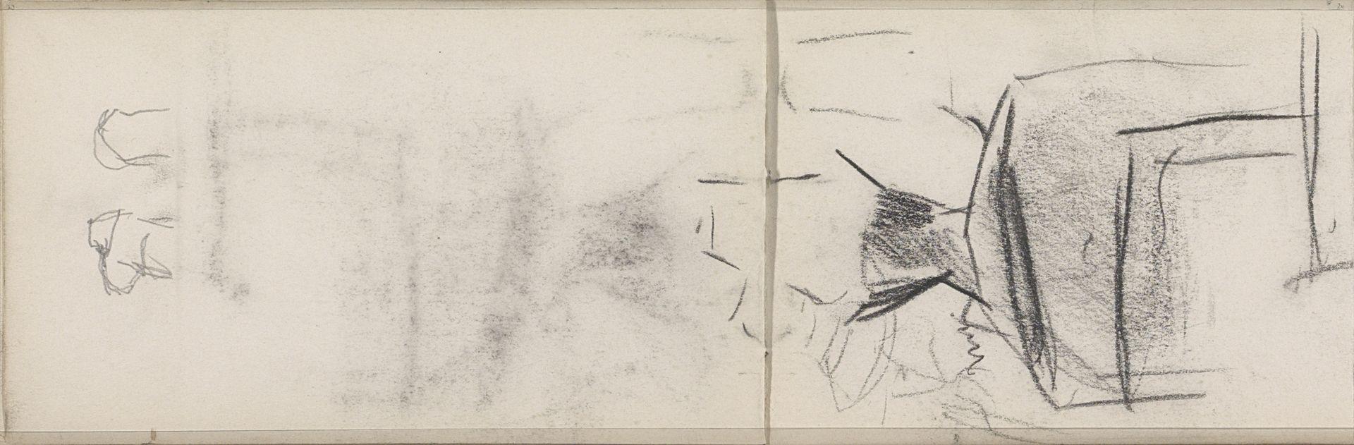 Schoenen en een man, op de rug gezien by George Hendrik Breitner
