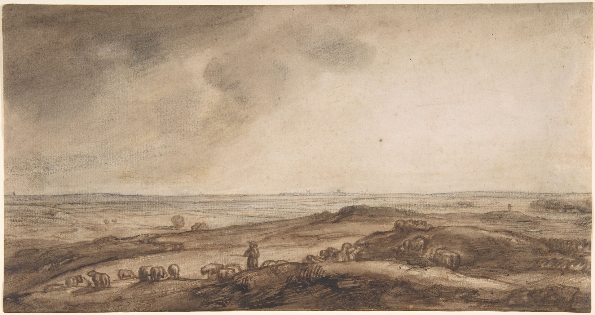 A Panoramic Landscape with a Herdsman and His Flock by Jan Ruischer