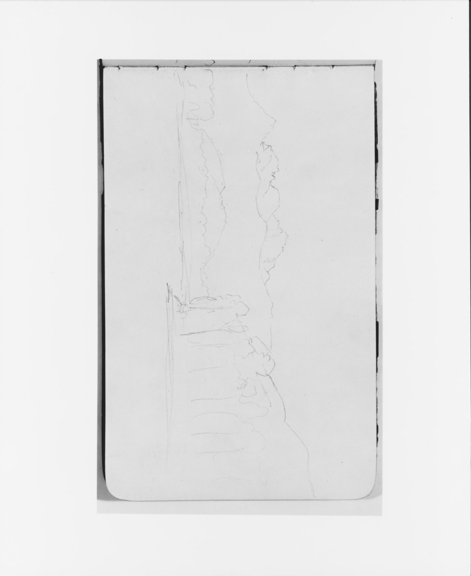 Mountain Landscape with Trees (from Sketchbook) by Albert Bierstadt