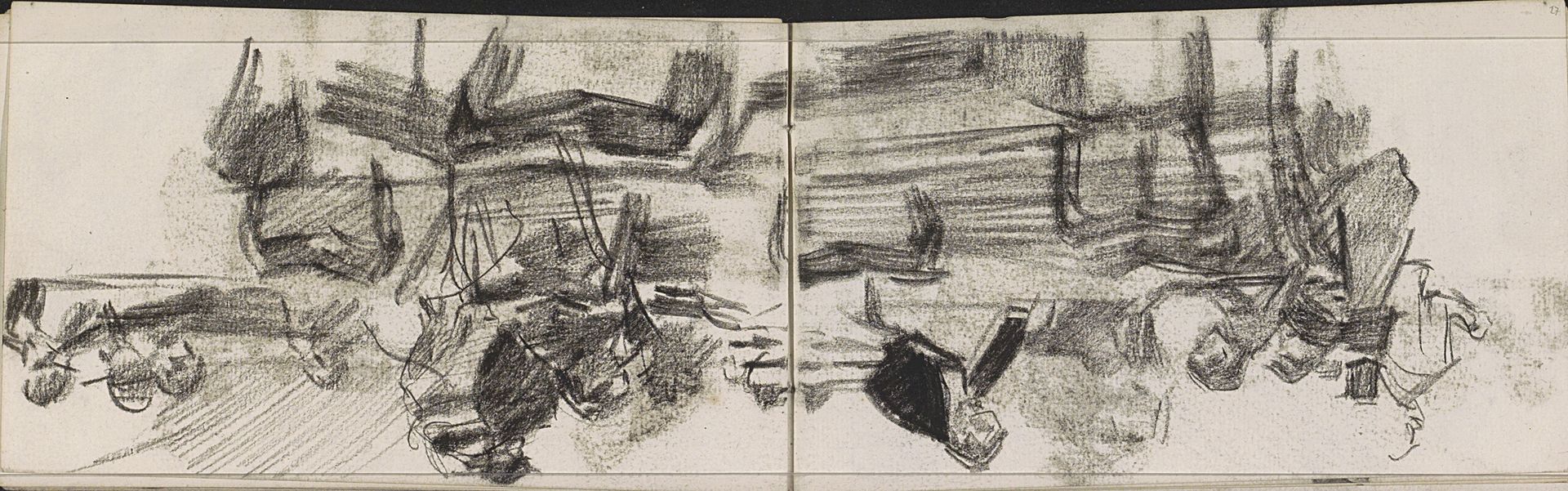 Mannen aan tafels, mogelijk in een etablissement by Isaac Israels
