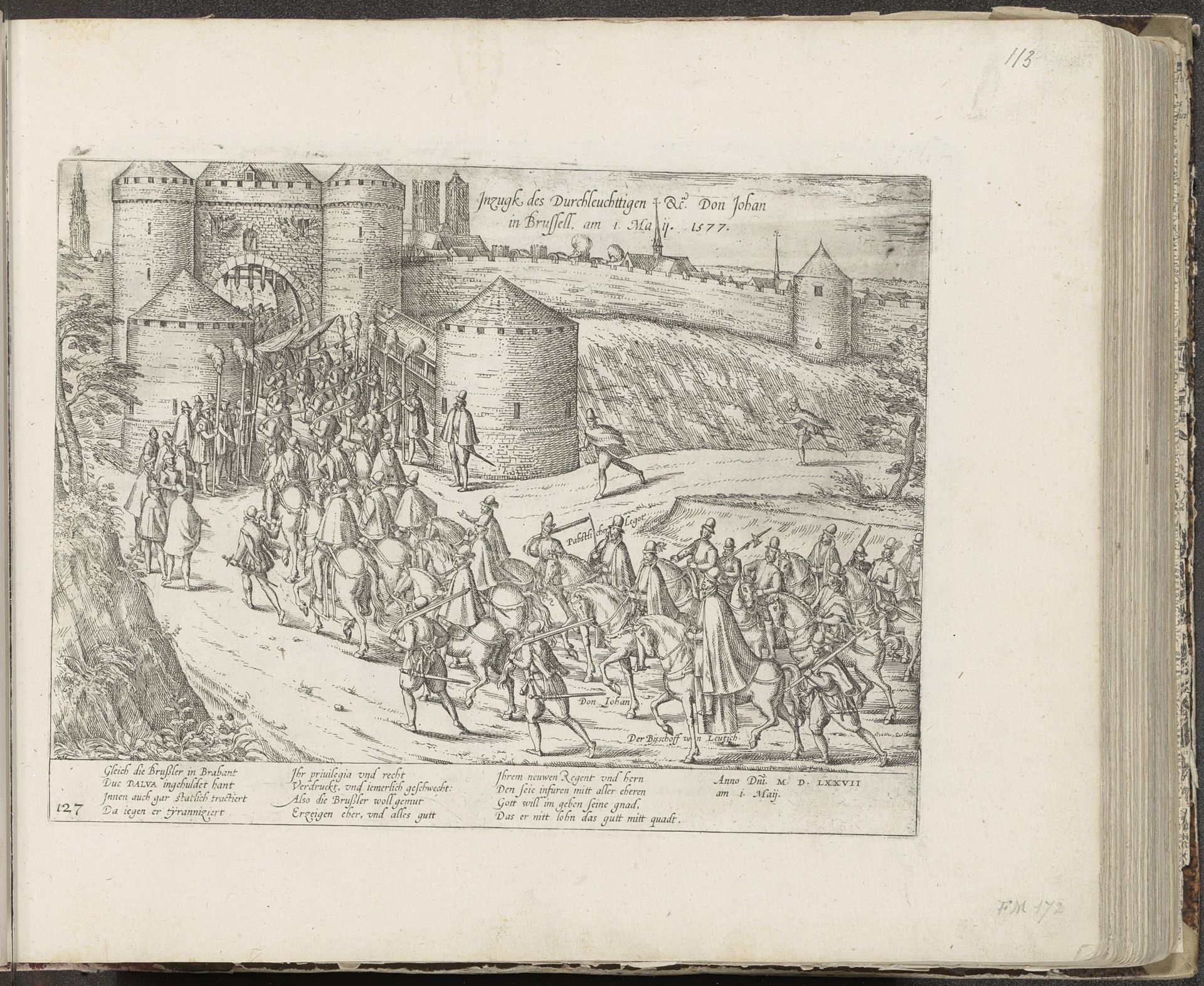 Intocht van Don Juan te Brussel, 1577 by Frans Hogenberg
