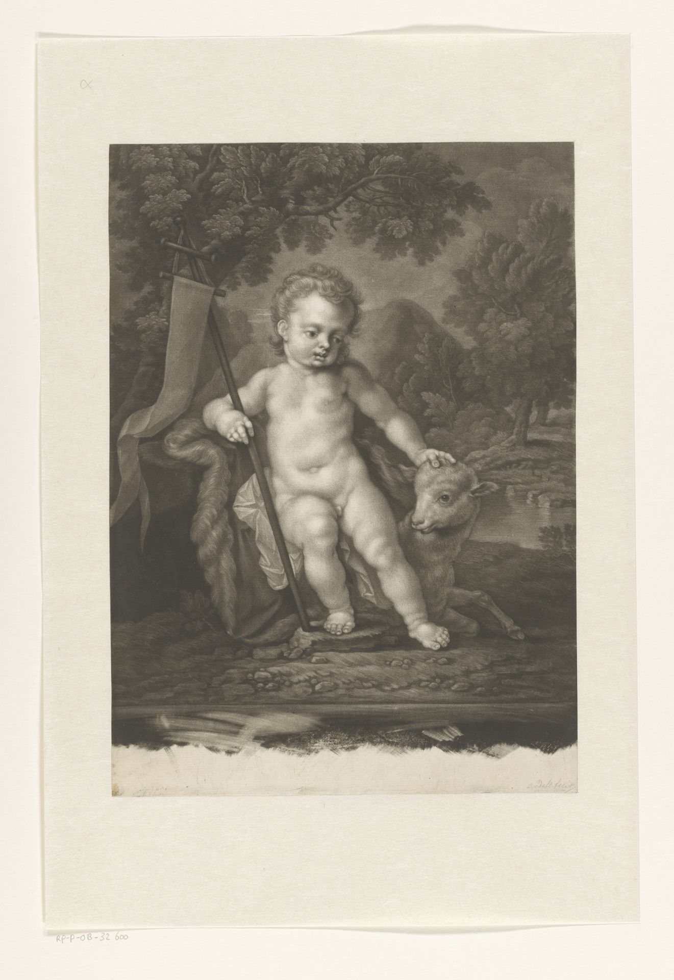 Johannes de Doper als kind met lam by James McArdell