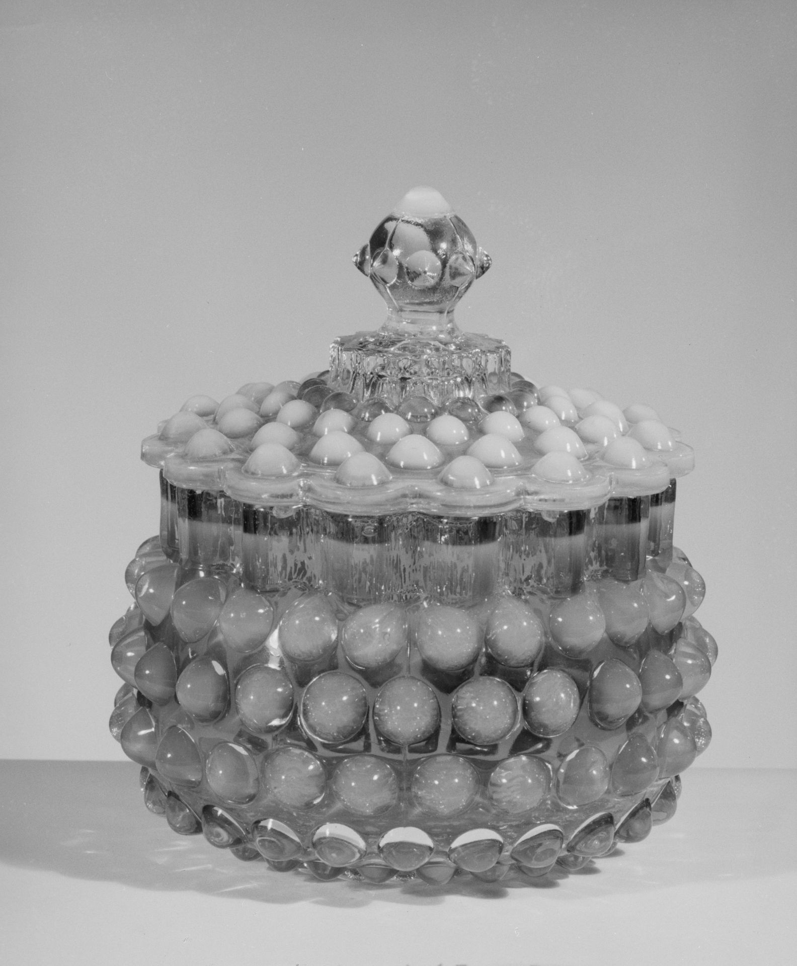 Covered Hobnail Sugar Bowl by Hobbs, Brockunier and Company