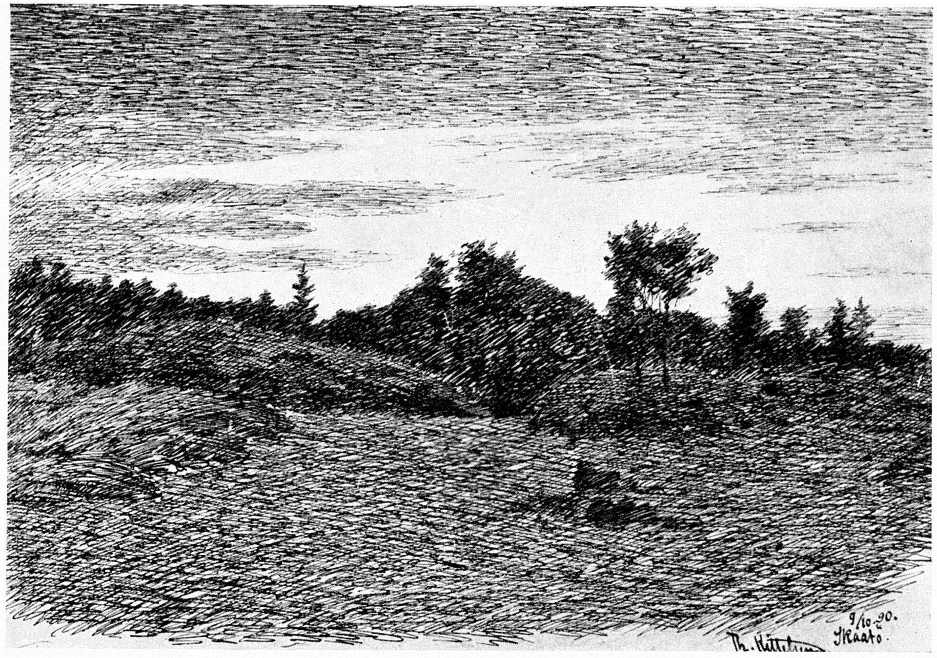 Hoestkveld Paa Skaatoey by Theodor Severin Kittelsen