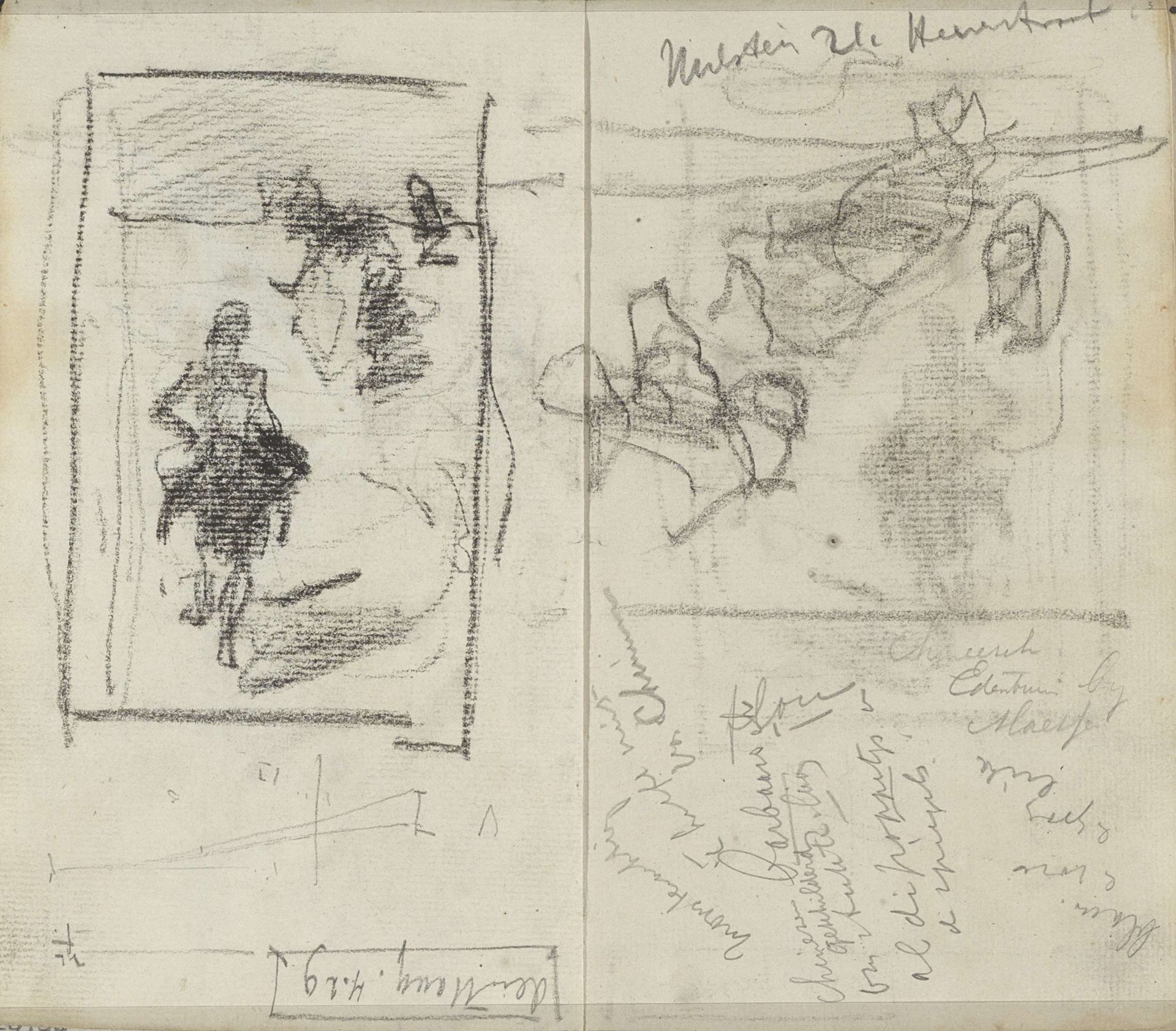 Cavaleristen of artilleristen te paard by George Hendrik Breitner