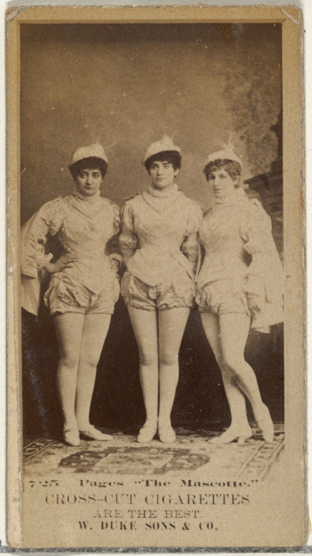 Card Number 725, Pages "The Mascotte," from the Actors and Actresses series (N145-3) issued by Duke Sons & Co. to promote Cross Cut Cigarettes by W. Duke, Sons & Co.