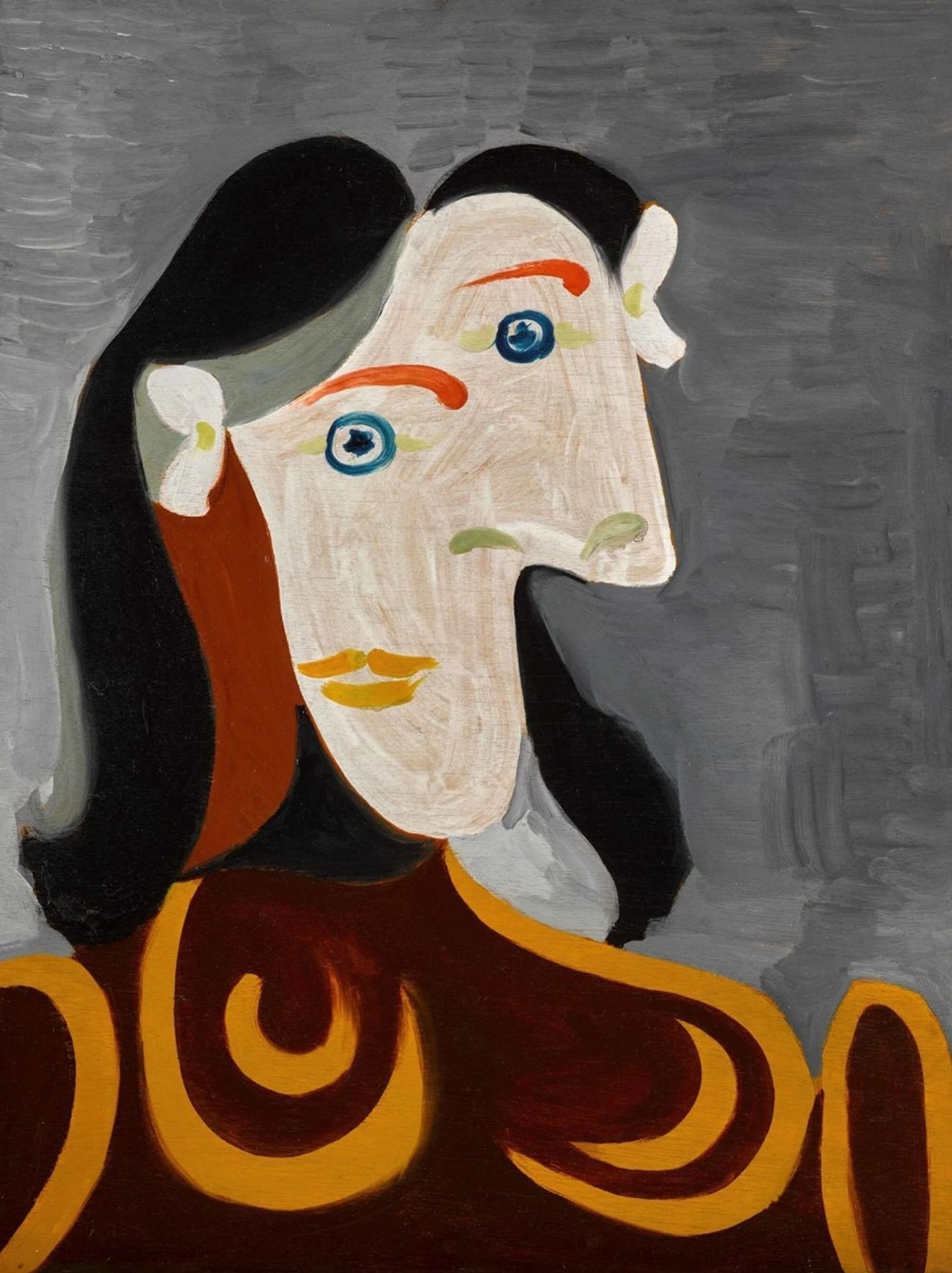 Buste de femme à la robe brune by Pablo Picasso