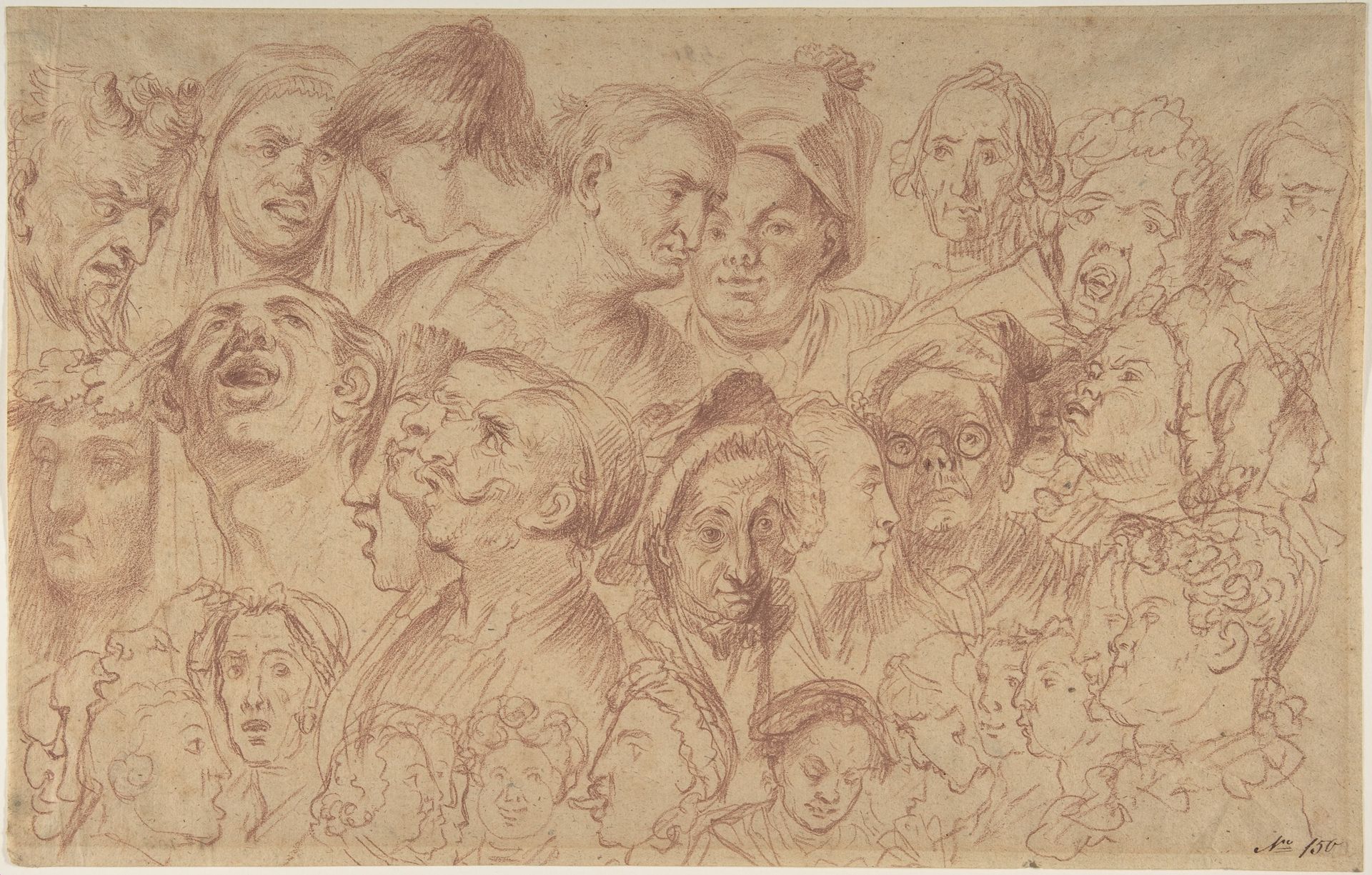 Sheet of Studies of Heads by William Hogarth
