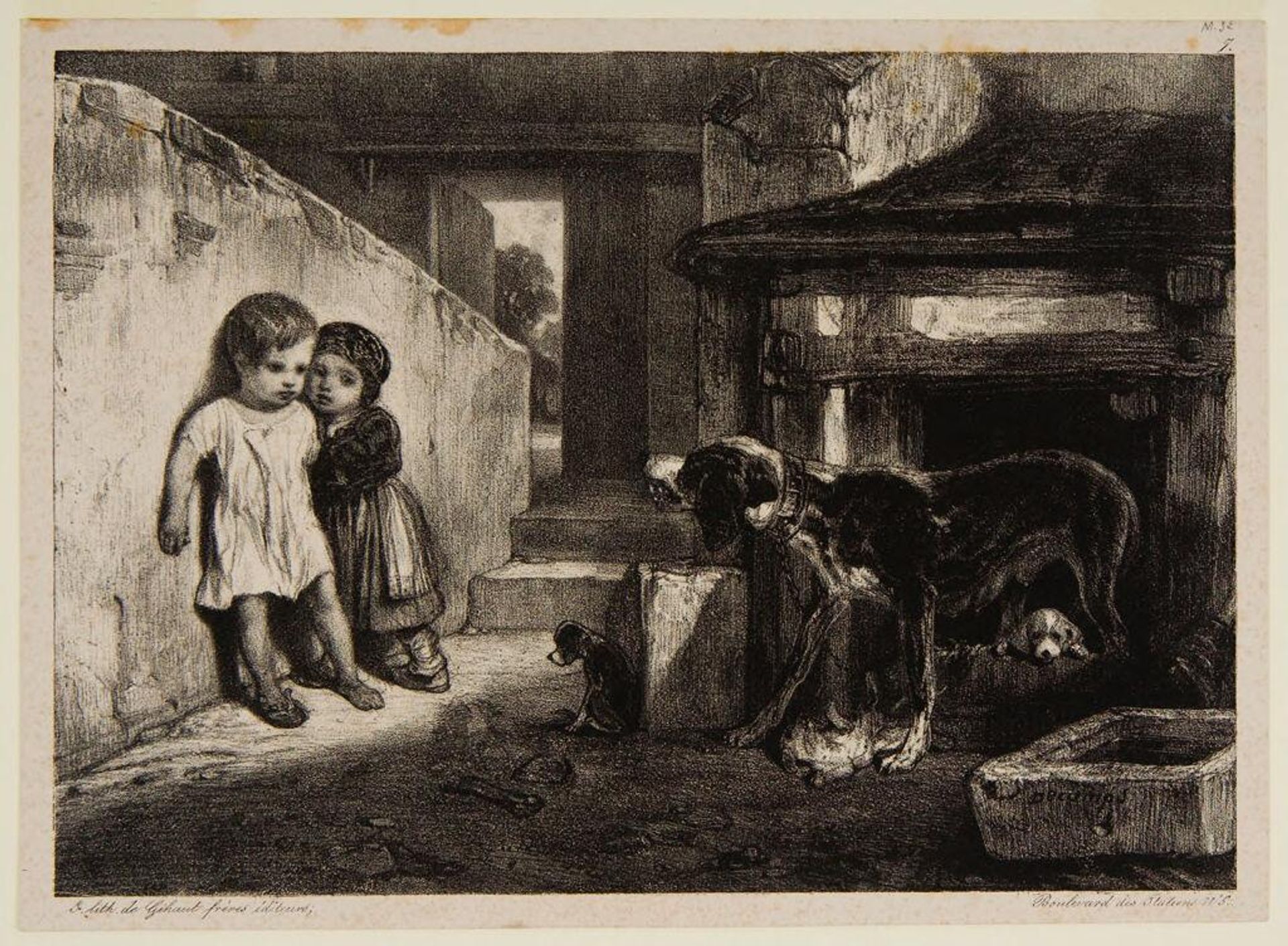 Dog Leaving His Niche by Alexandre-Gabriel Decamps