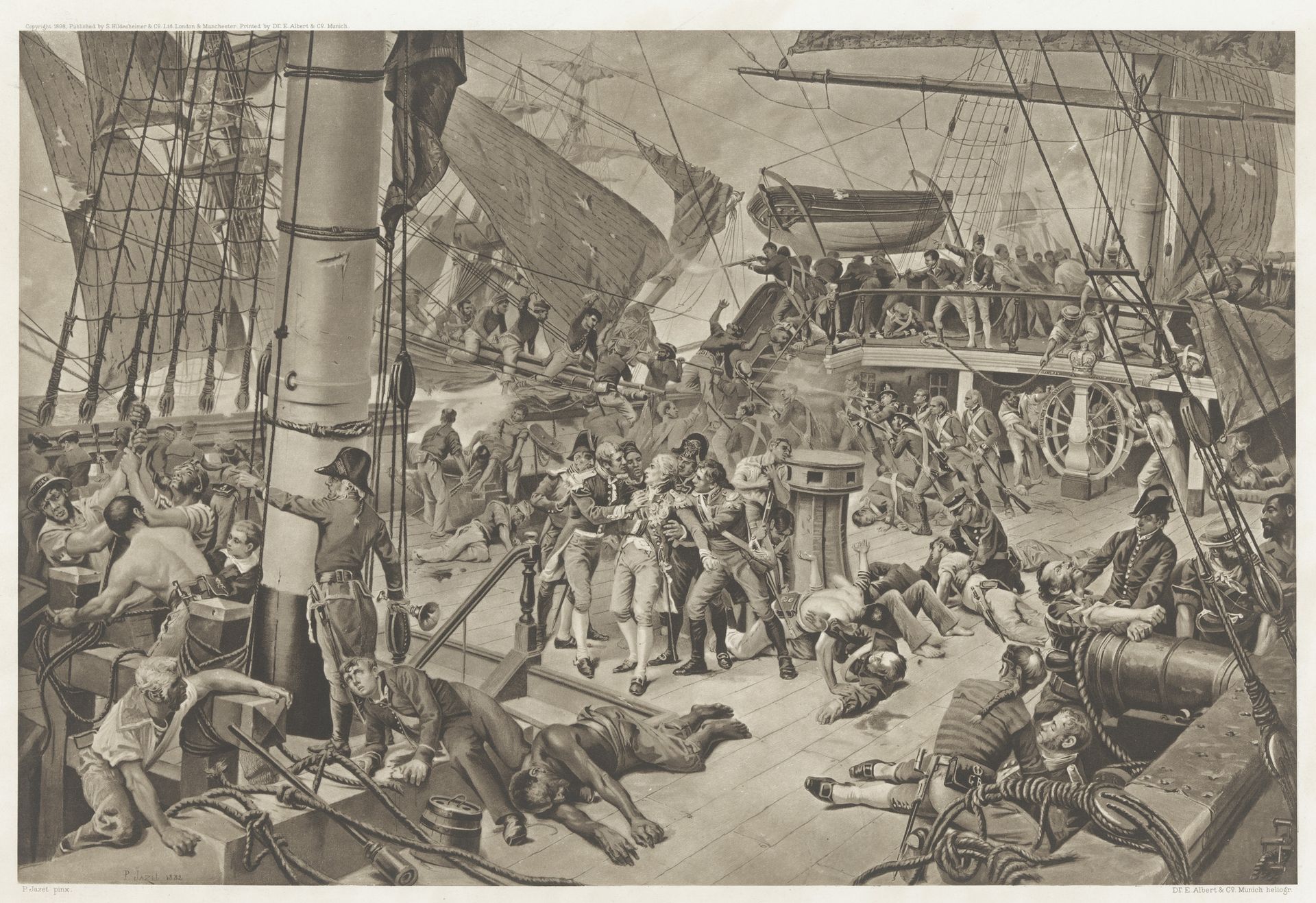 Zeeslag bij Trafalgar, 1805 by E. Albert & Co.