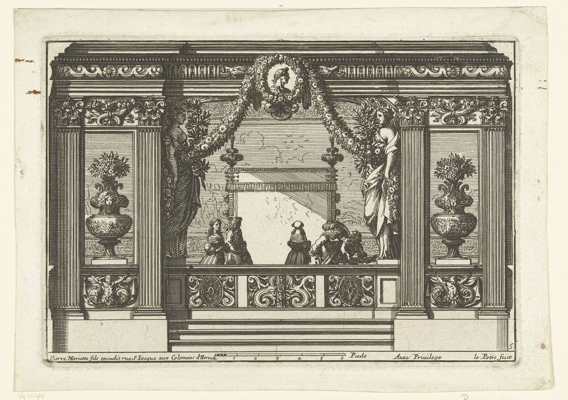 Alkoof met vijf figuren by Jean Lepautre