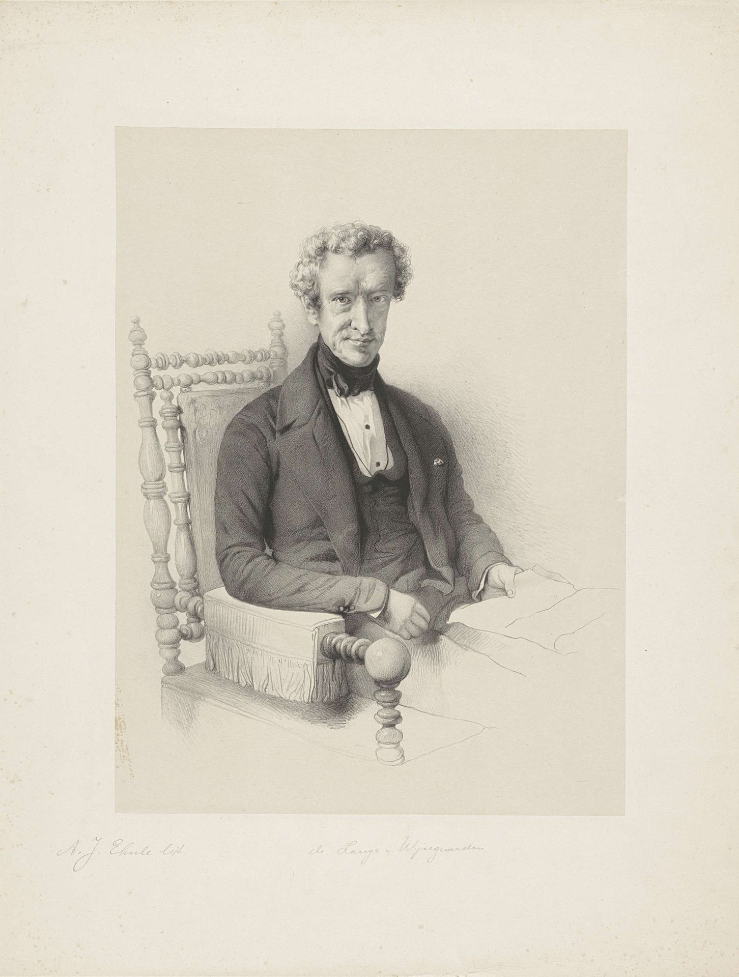 Portret van Cornelis Johan de Lange van Wijngaarden by Adrianus Johannes Ehnle