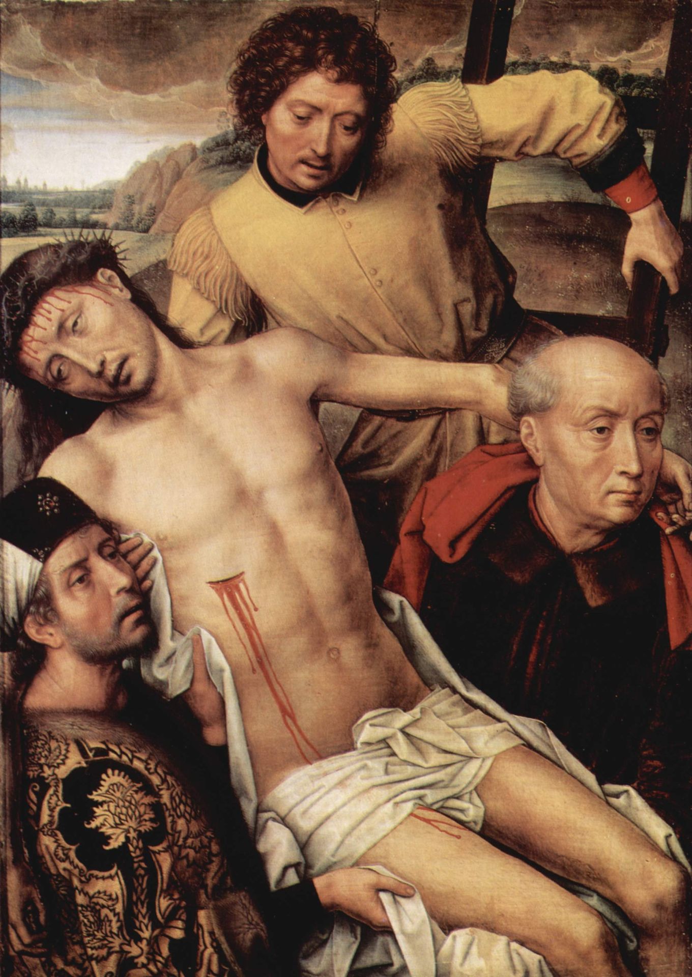 Descent from the Cross, left hand panel from the Deposition Diptych by Hans Memling