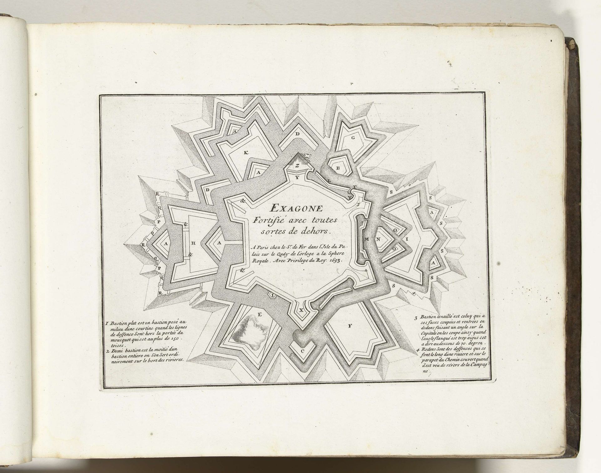 Vijfde plaat met de zeshoek in de vestingbouw, 1693 by Anonymous