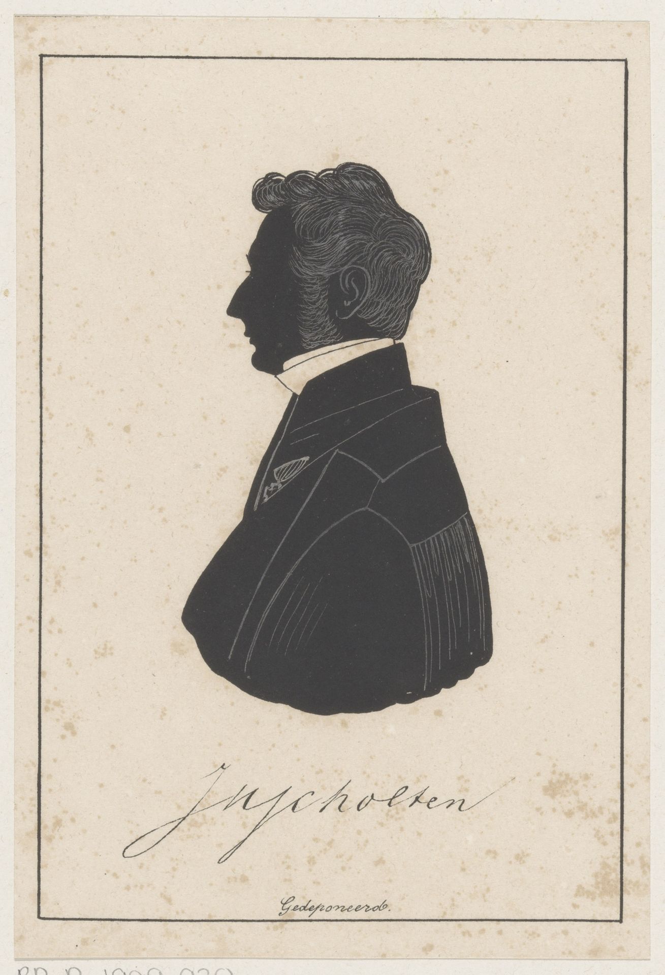Silhouetportret van Johannes Henricus Scholten by Pieter (IV) Barbiers