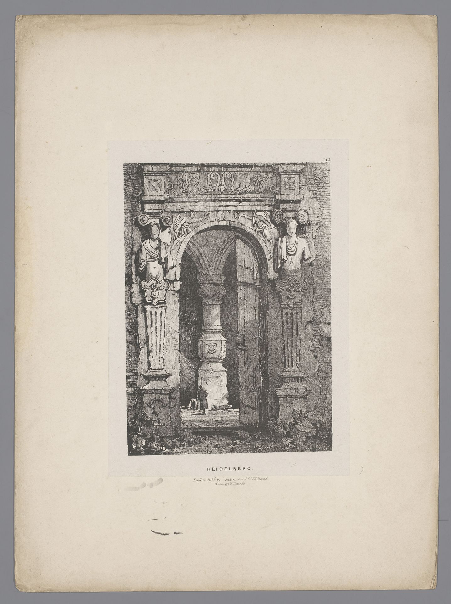 Gezicht op een poort, waarschijnlijk in Schloss Heidelberg by Anonymous