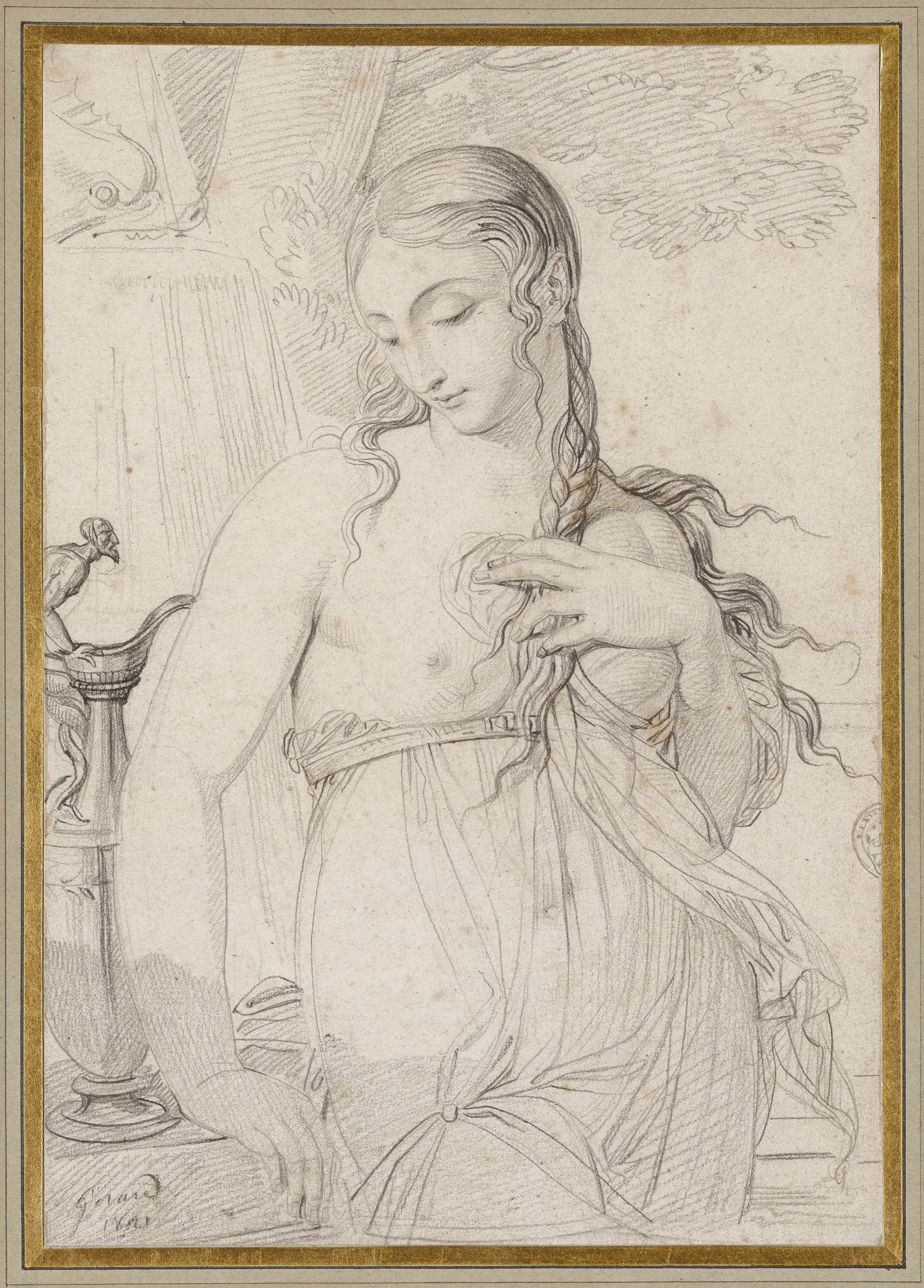 Young Woman in Classical Dress by Louis Lafitte