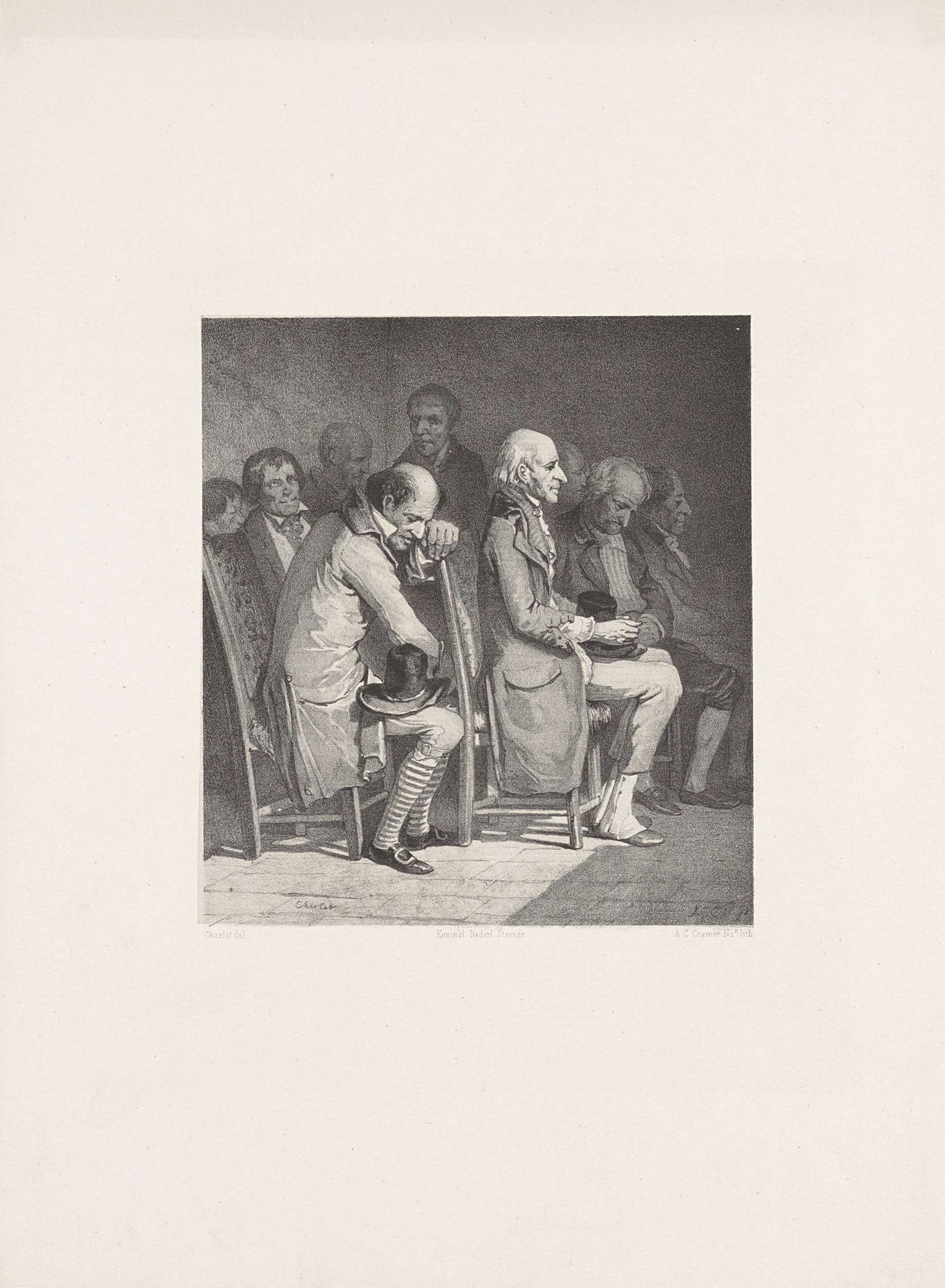 Aandachtige toehoorders in een kerk by Anthony Cornelis Cramer