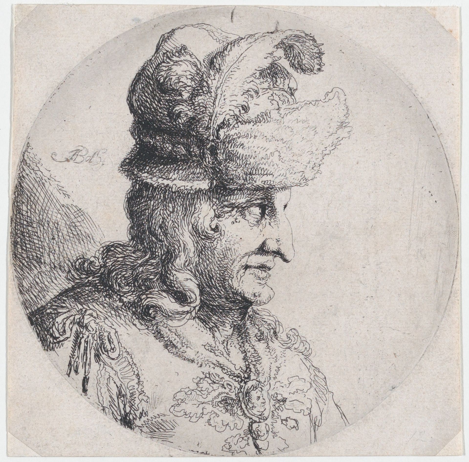 Portrait of a Man with a Large Feather in His Hat by Andries Both