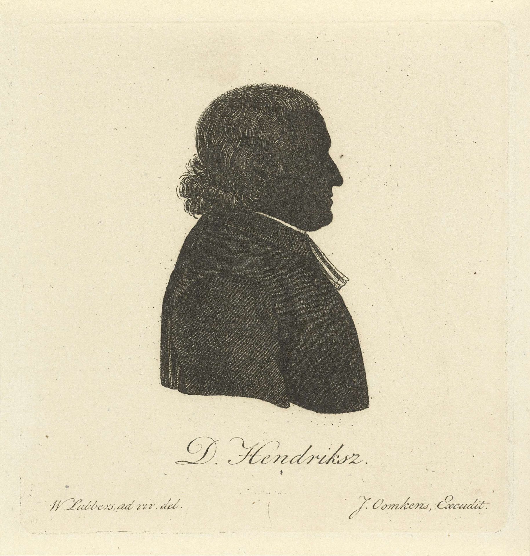 Silhouetportret van Daniël Hendriksz by Carl Cristiaan Fuchs