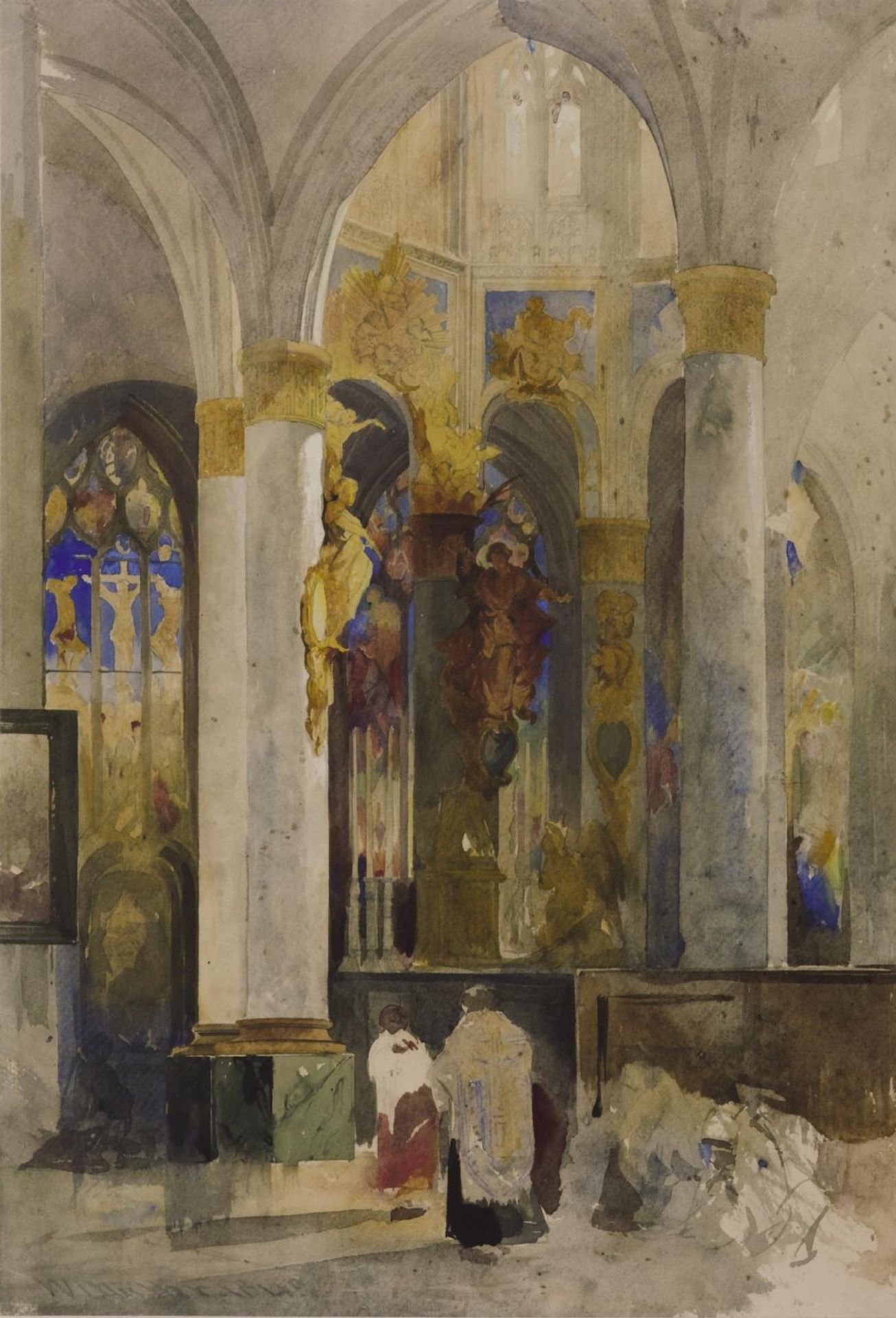 Rouen: Apse of St Vincent by  William James Müller