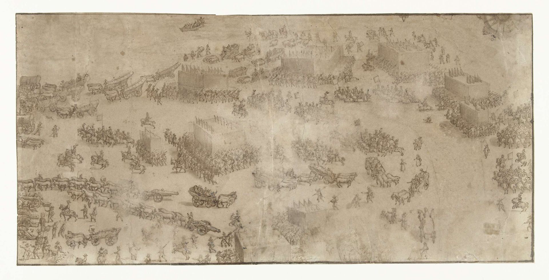 Het Staatse leger steekt de haven bij Nieuwpoort over, 1600 by Floris Balthasarsz van Berckenrode