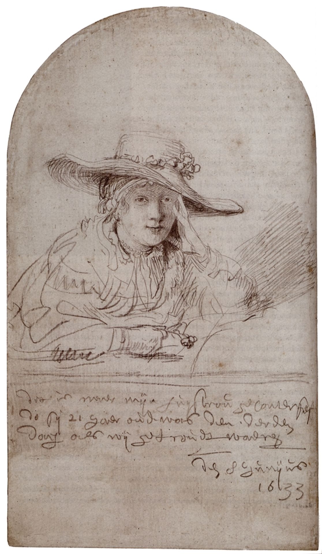 Saskia In A Straw Hat by Rembrandt van Rijn
