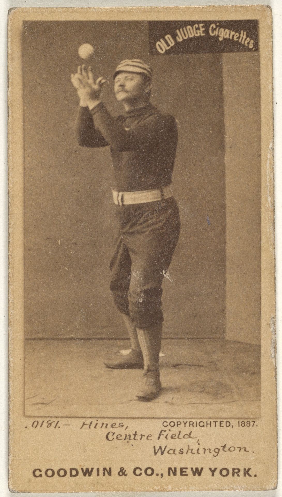 Paul Aloysius Hines, Center Field, Washington Nationals, from the Old Judge series (N172) for Old Judge Cigarettes by Goodwin & Company