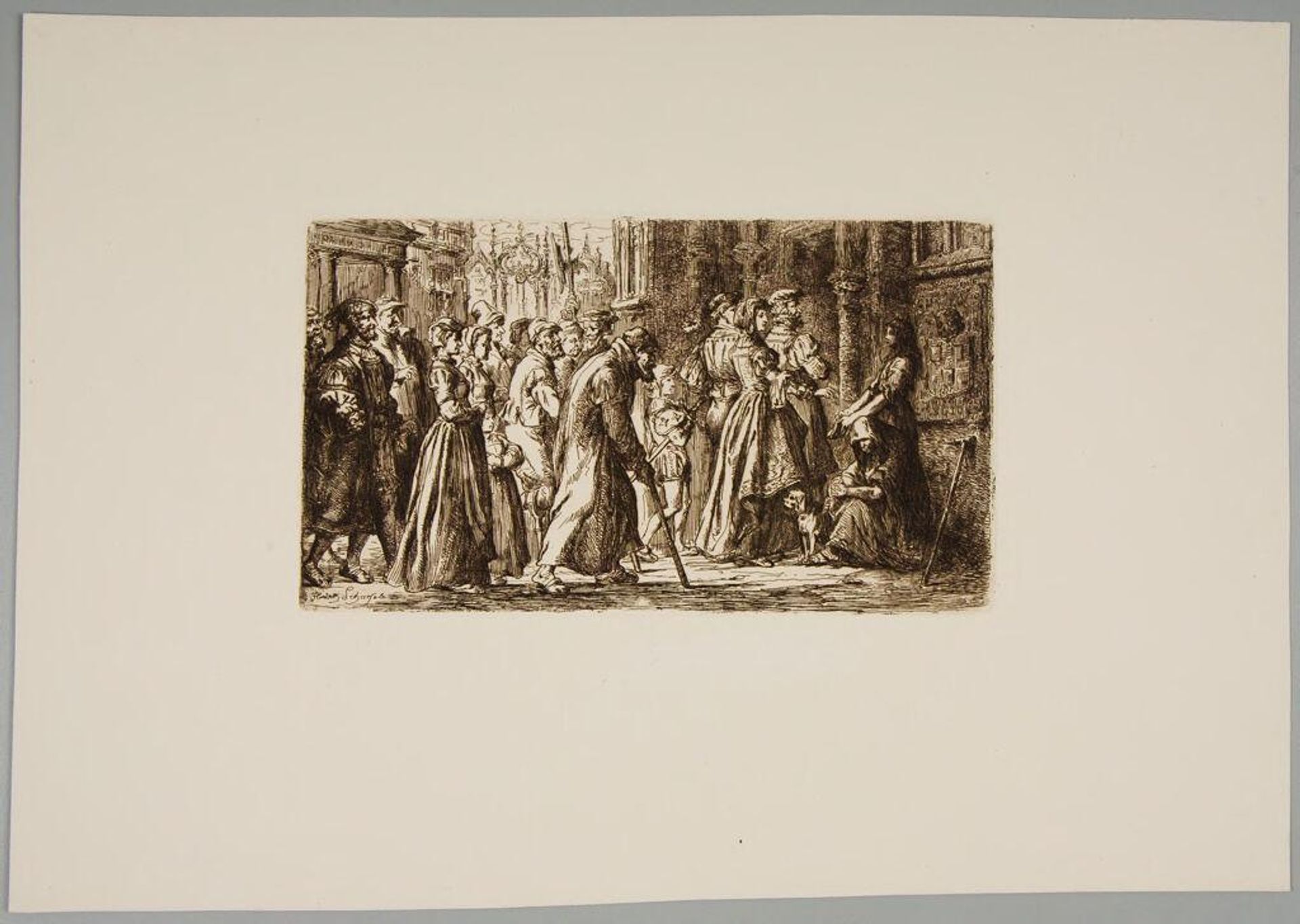 Alms at the Door of the Cathedral of Antwerp by Hendrik F. Schaefels
