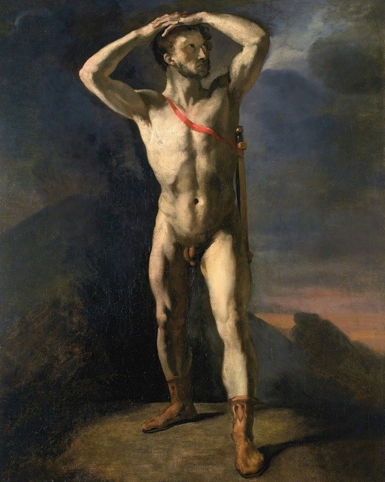 Académie d’homme nu au glaive by Théodore Géricault