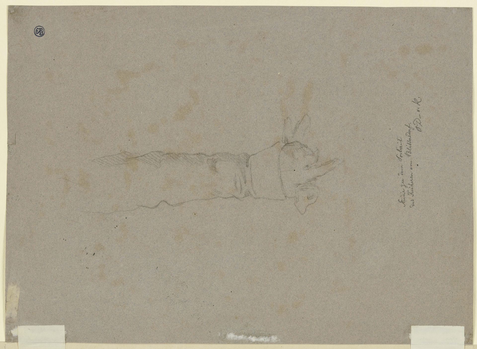 Herabhängender Arm, in der Hand ein Handschuh, zum Porträt des Freiherrn von Blittersdorff by Moritz von Schwind