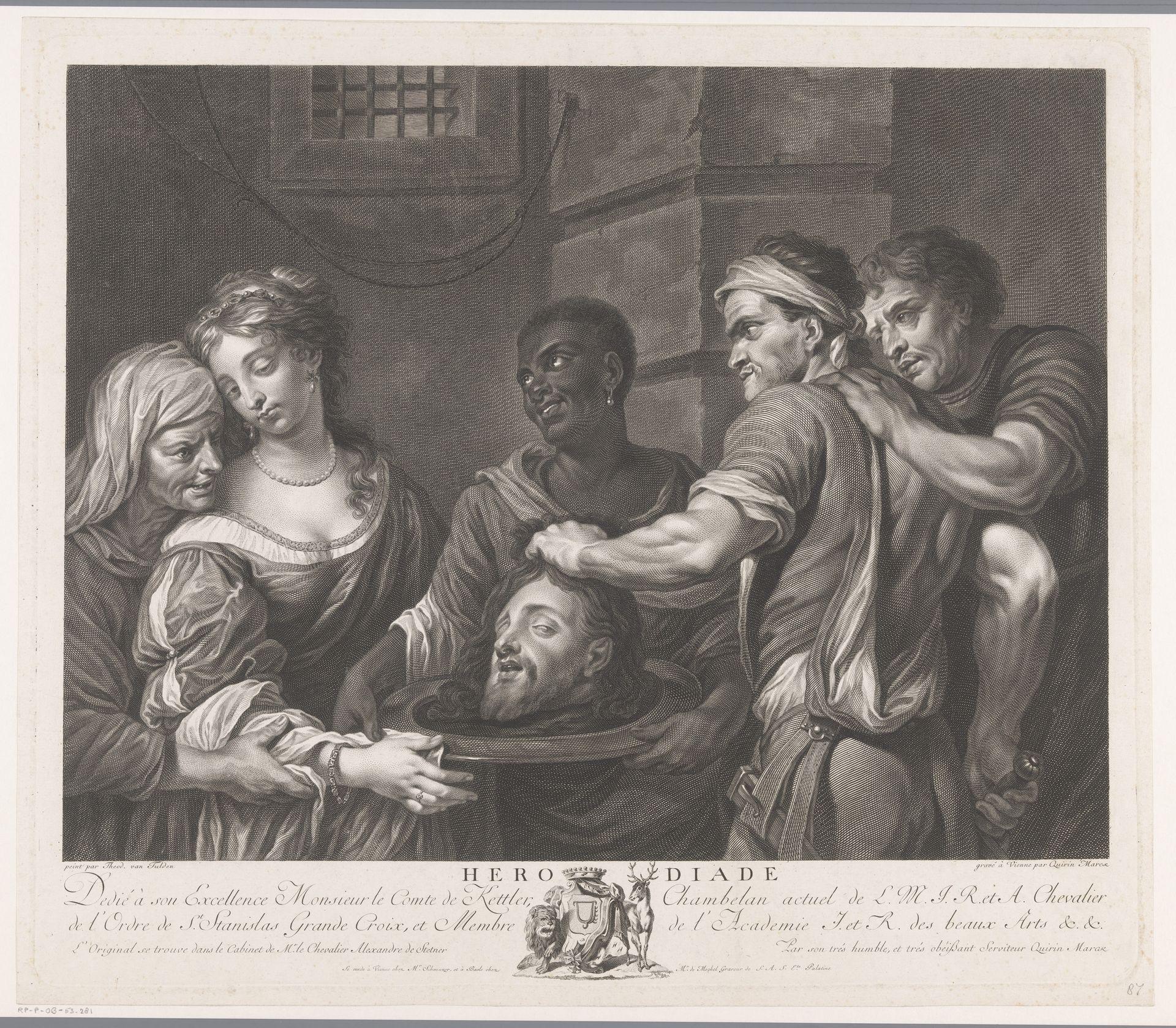 Salome en Herodias ontvangen het hoofd van Johannes de Doper uit handen van de beul by Quirin Mark