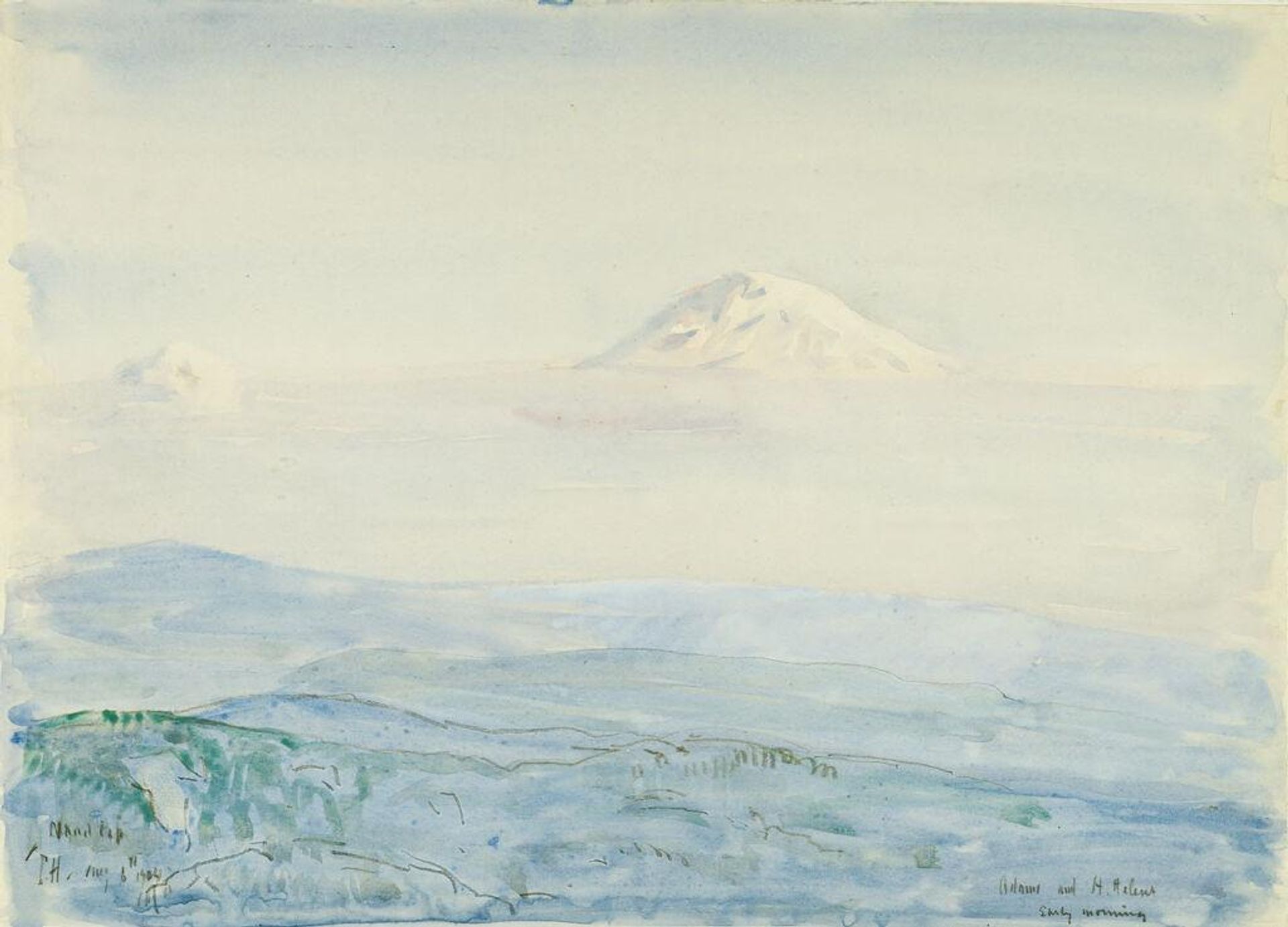 Adams and St. Helens, Early Morning by Childe Hassam