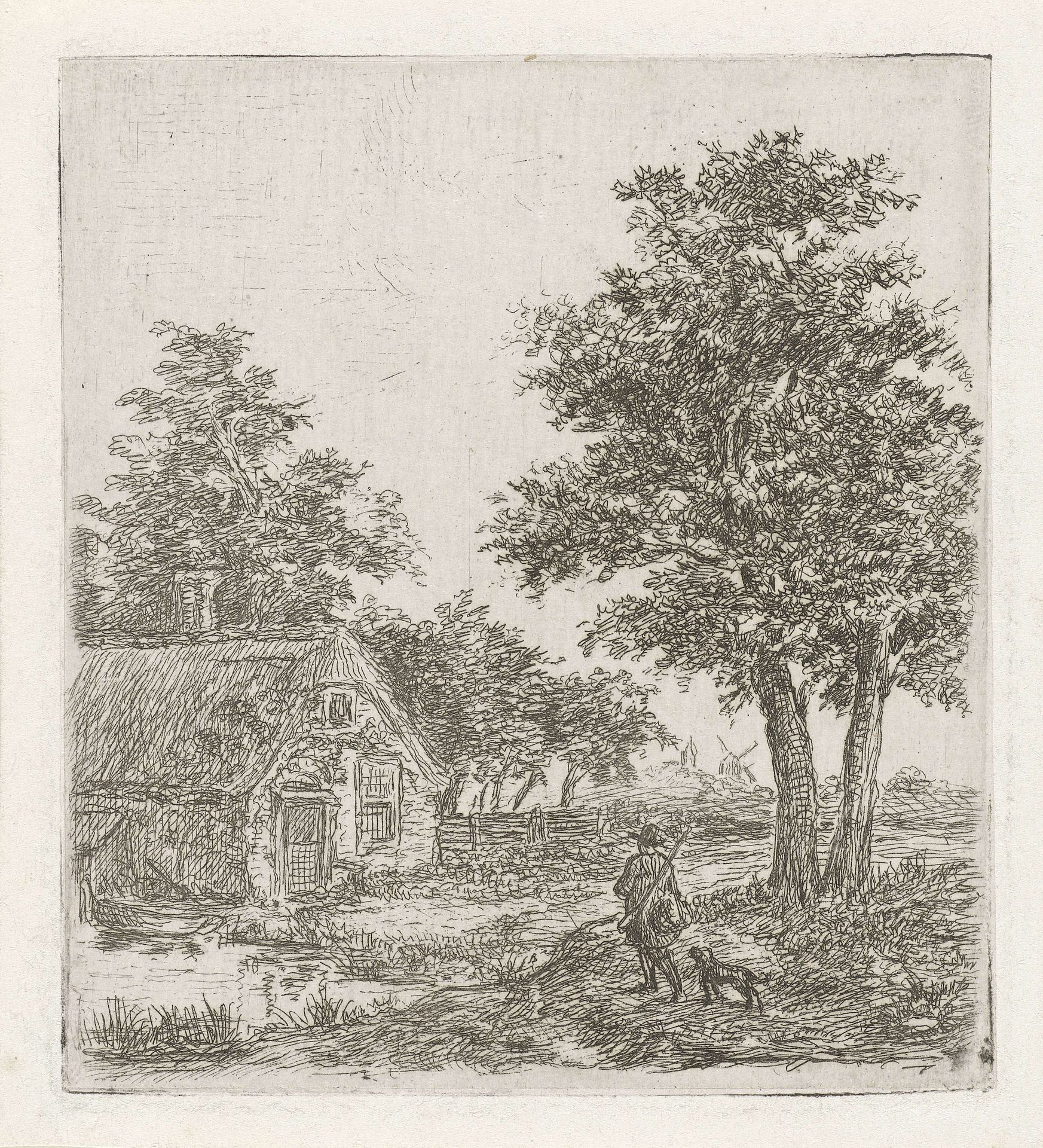 Jager in een landschap by David van der (1804-1879) Kellen