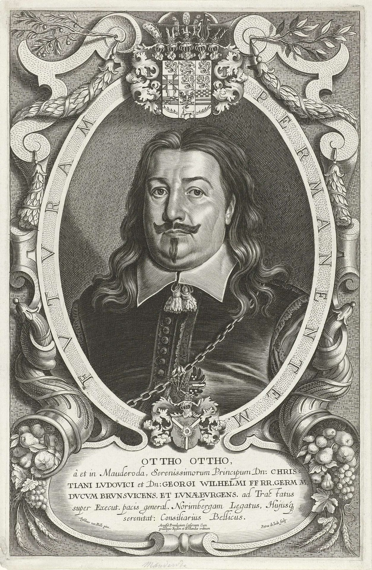 Portret van Otto Otto von Mauderode by Pieter de (II) Jode