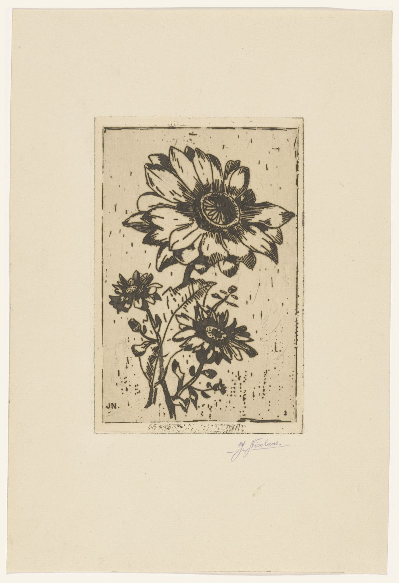 Drie bloemen by Johannes Nicolaas