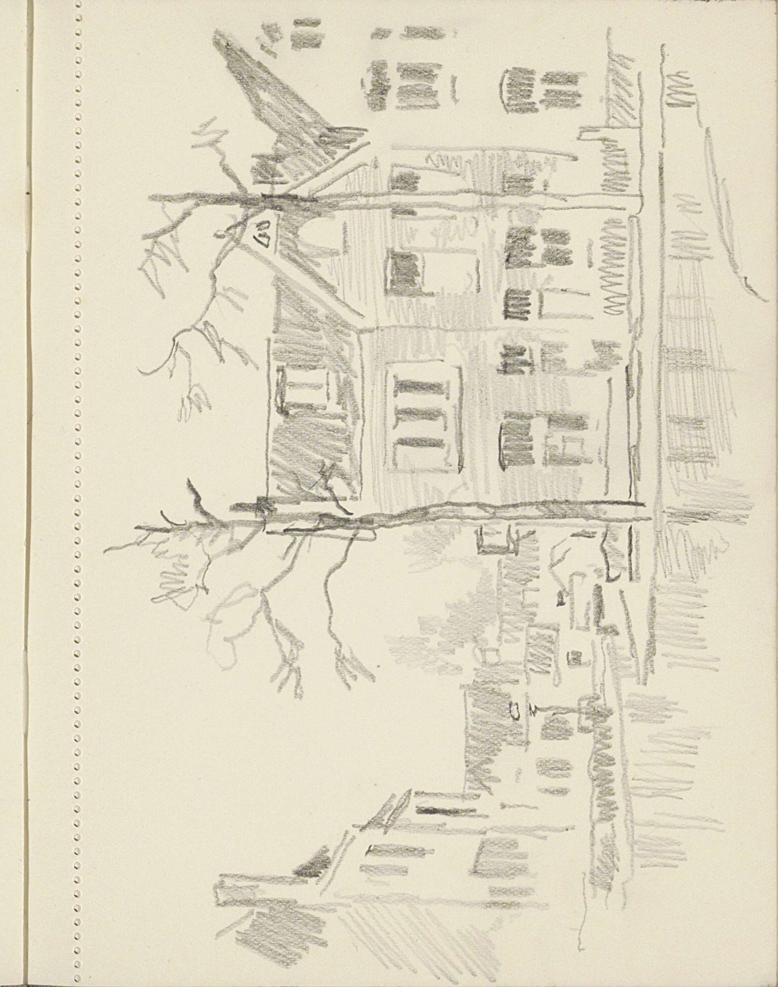 Rijtjeshuizen aan een gracht by Cornelis Vreedenburgh