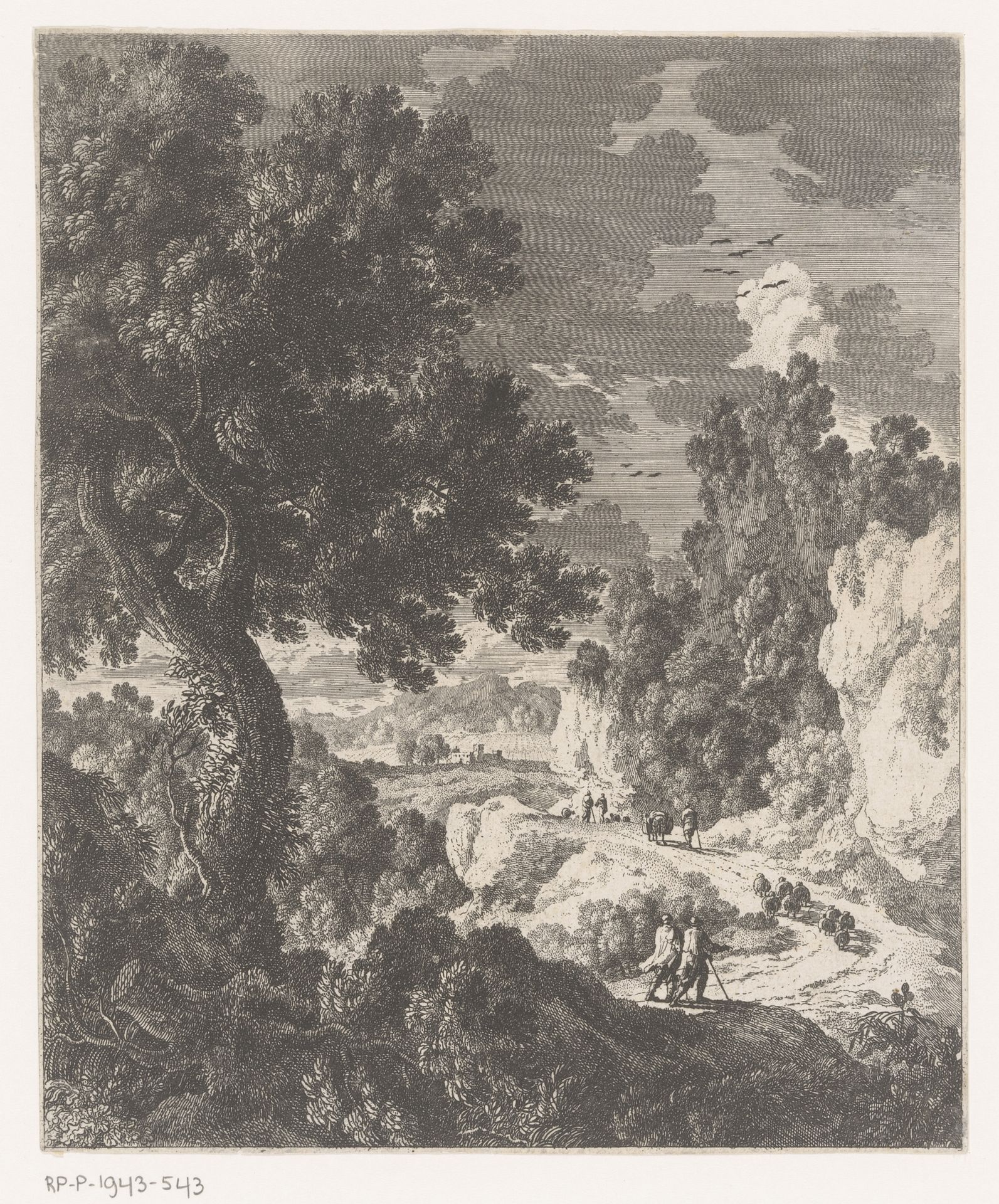 Berglandschap met herders by Nicolas Perelle