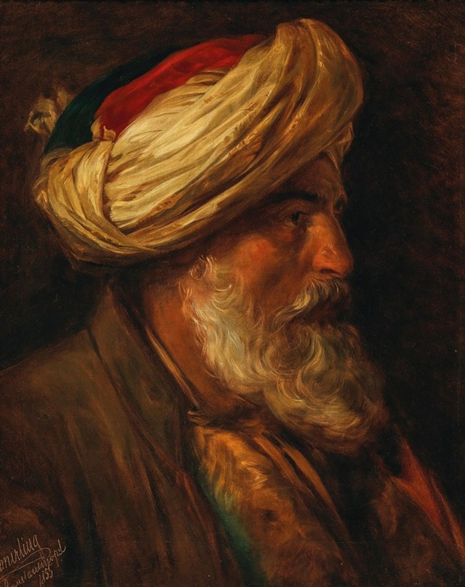 Portrait of an Oriental Man in Profile by Friedrich von Amerling