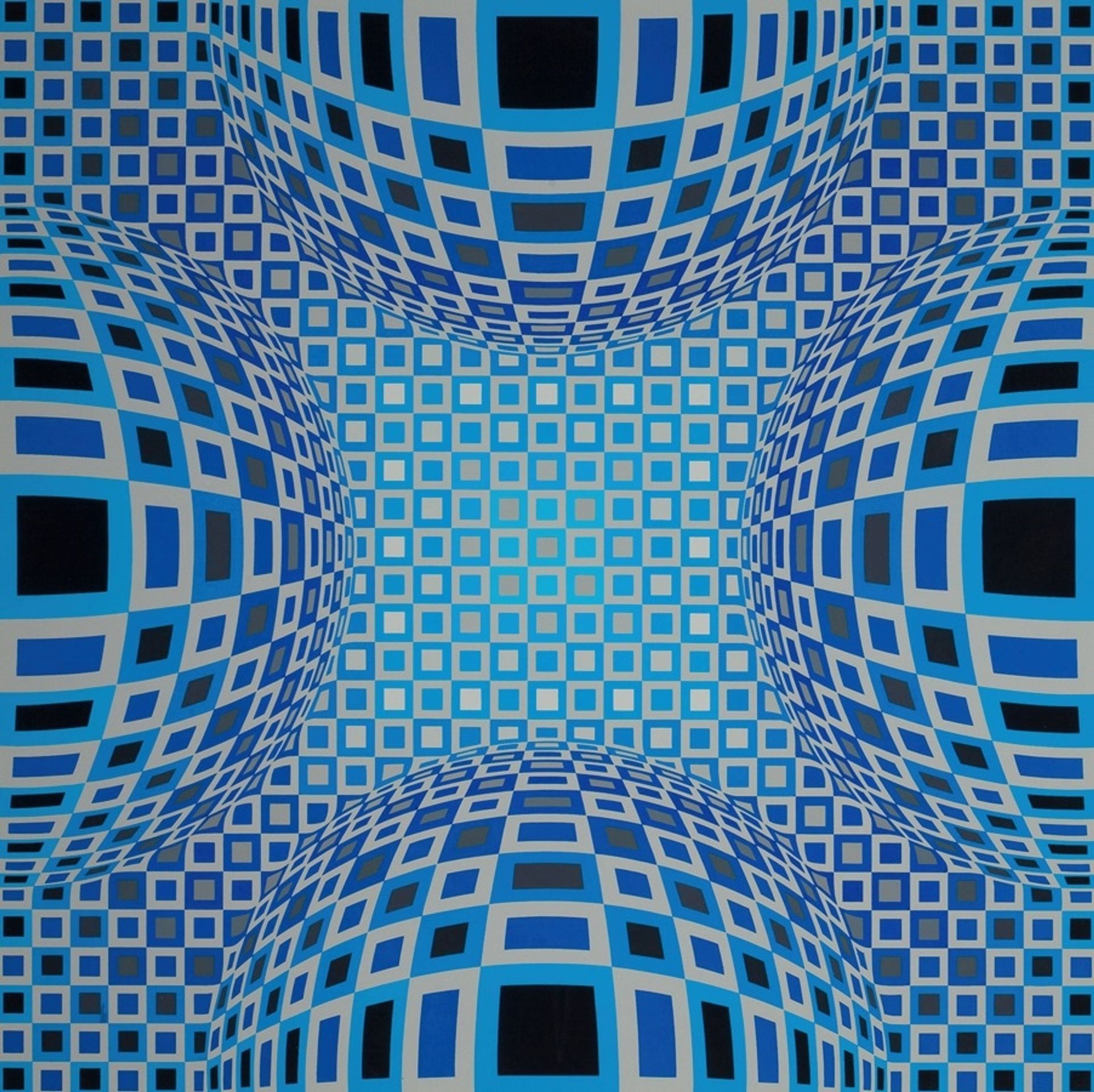 Blue Squares by Victor Vasarely