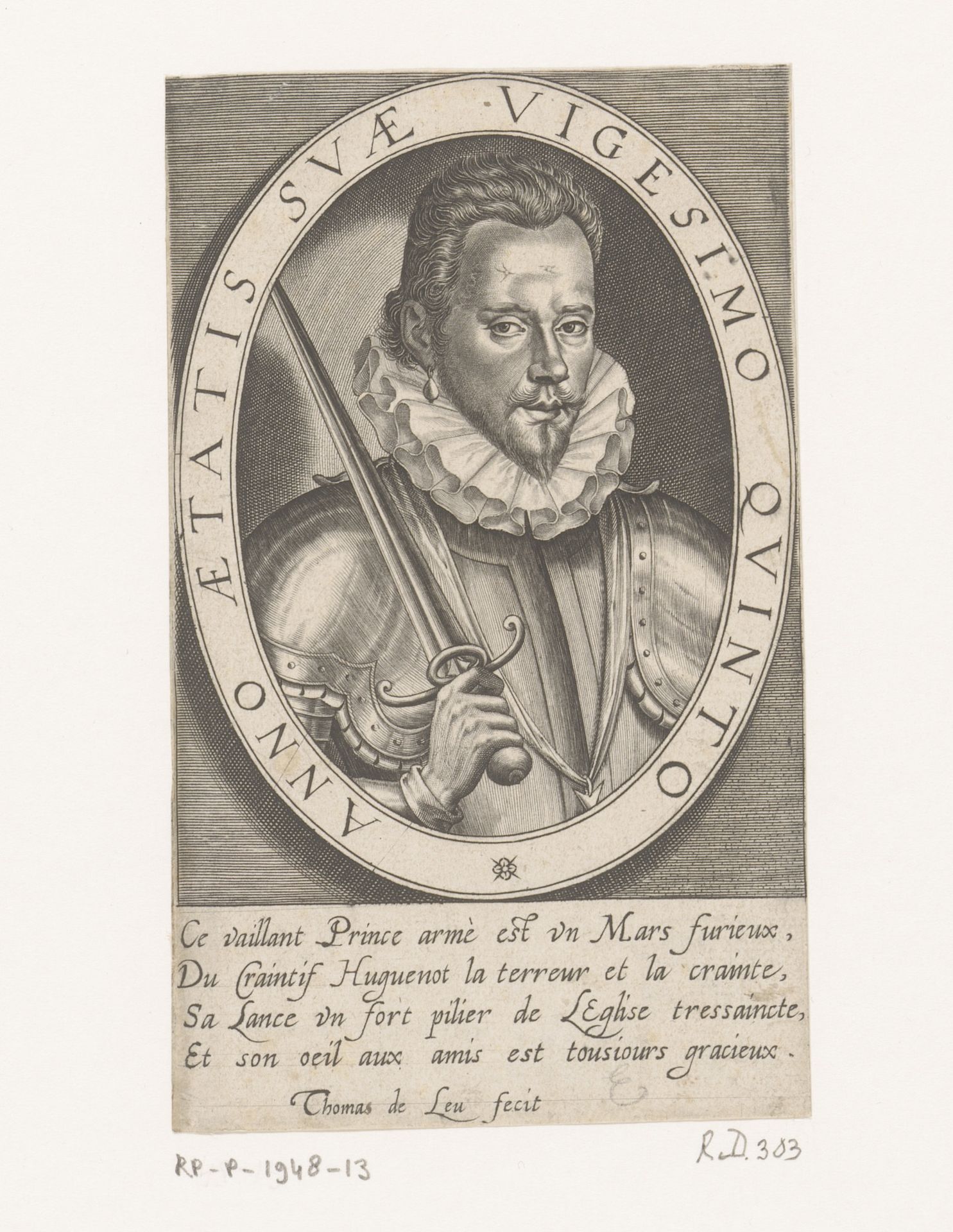 Portret van Claude II van Aumale by Thomas de Leu