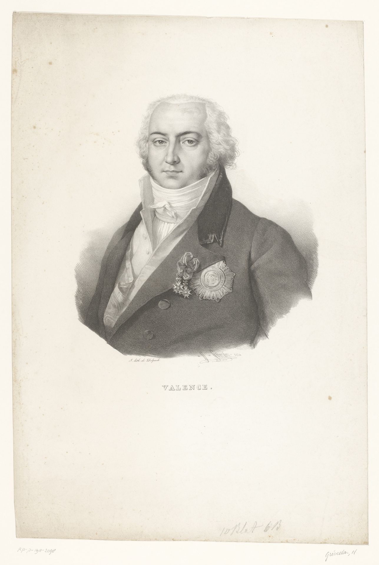 Portret van Jean-Baptiste Cyrus de Timbrune de Thiembronne by Henri Grevedon